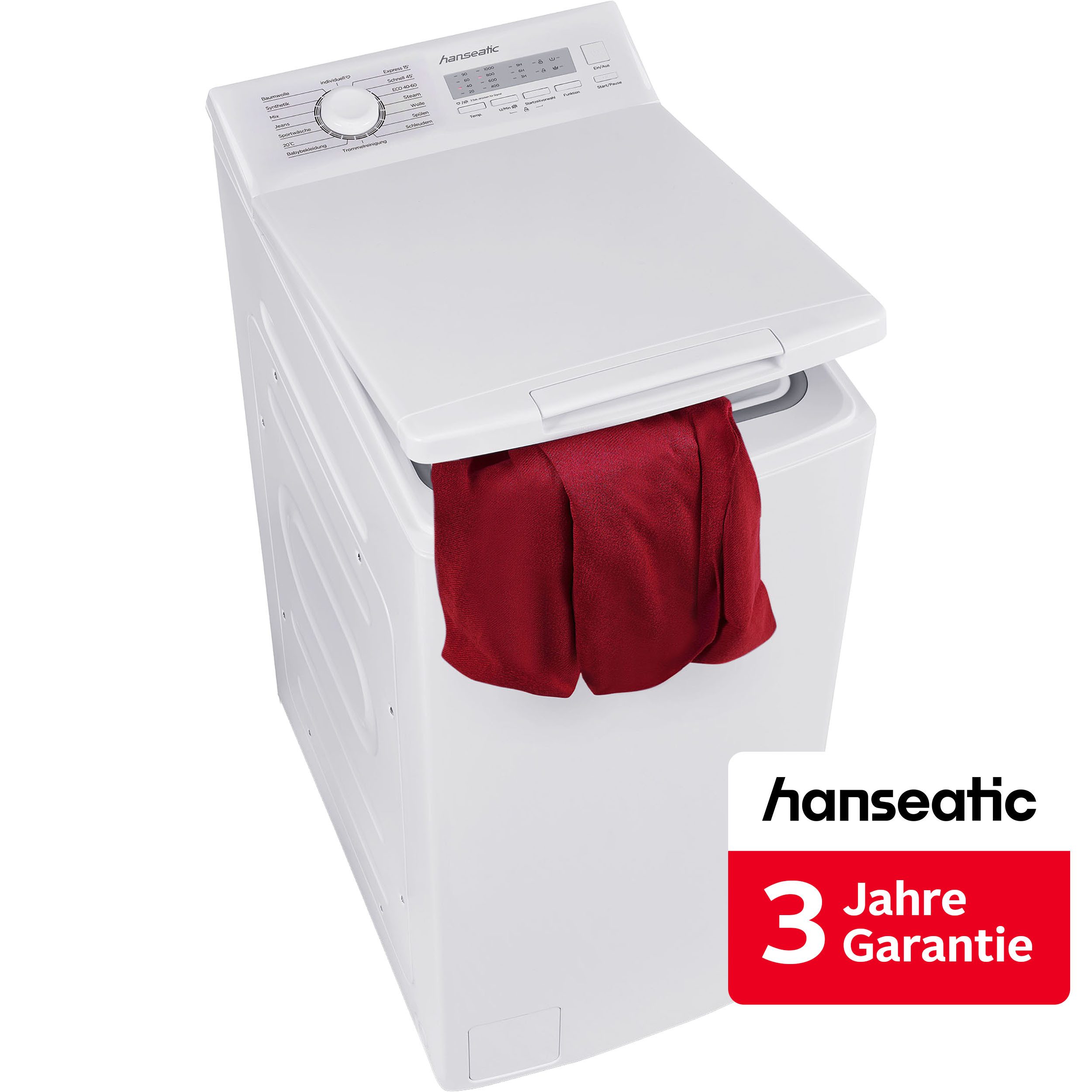 Hanseatic Waschmaschine Toplader HTW510C, 5 kg, 1000 U/min, inkl. 3 Jahre Herstellergarantie