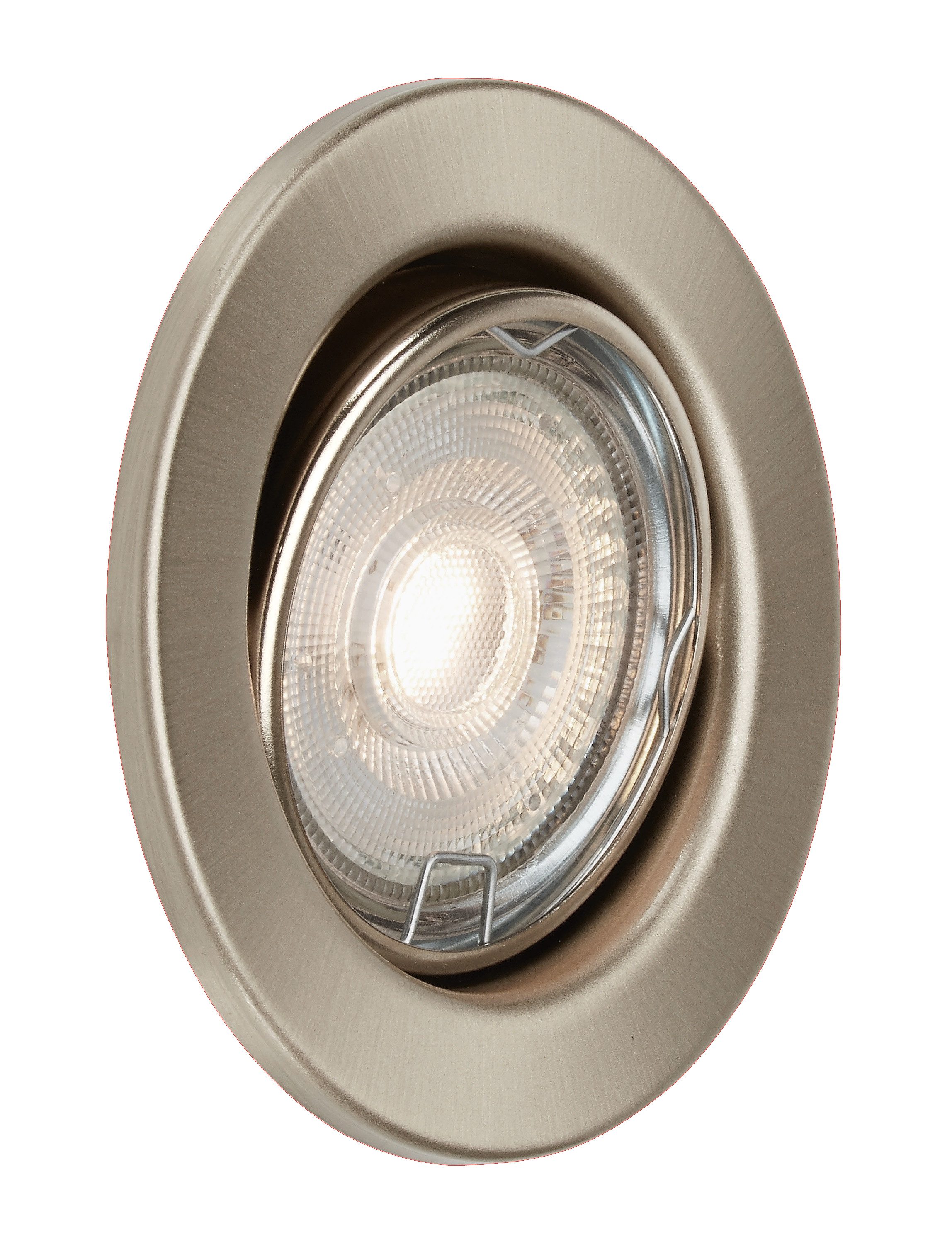TRANGO LED Einbauleuchte, Dimmfunktion, 6er Set 6729-062G6KSDAK LED Deckenstrahler in Edelstahl-Optik Rund inkl. 6x 5 Watt 3-Stufen dimmbar GU10 LED Leuchtmittel 6000K Tageslichtweiß (kaltweiß), Einbaustrahler, Einbauspot, Deckenleuchte, Deckenspots