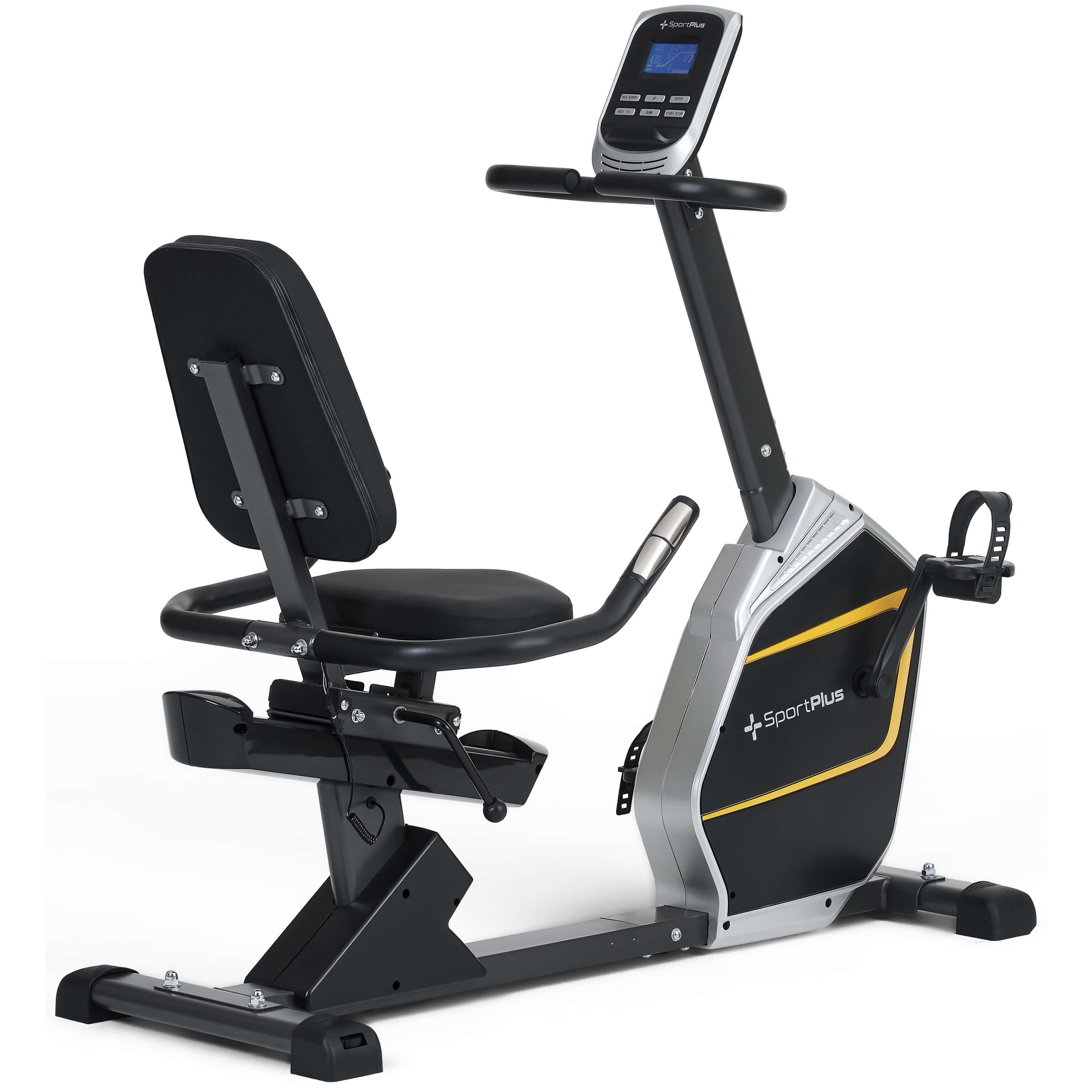 SportPlus Heimtrainer SP-RB-9900-B-iE, Liegeheimtrainer, mit App Kompatibilität, 24 Widerstandsstufen