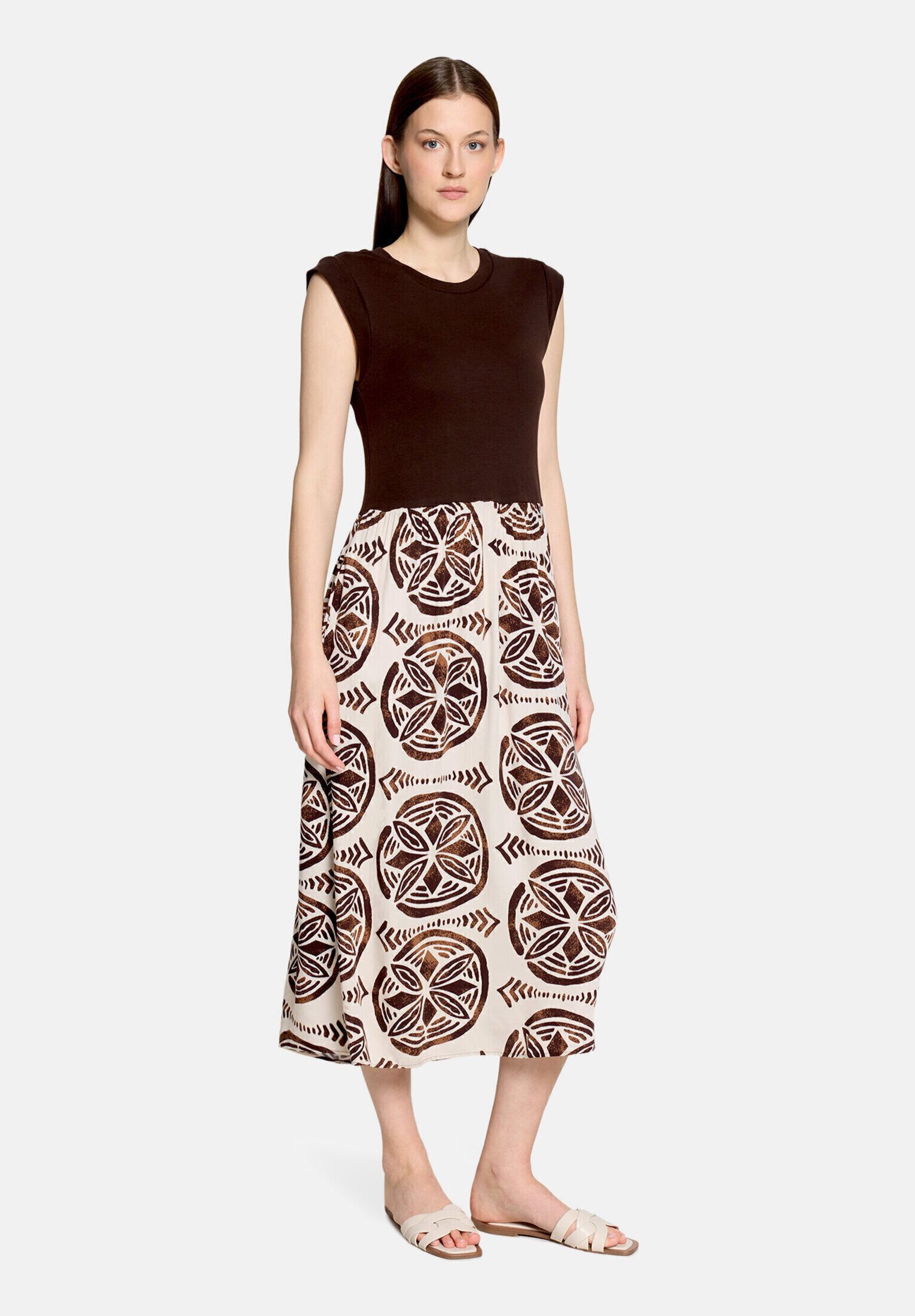 Cartoon Druckkleid Damen mit Eingrifftaschen