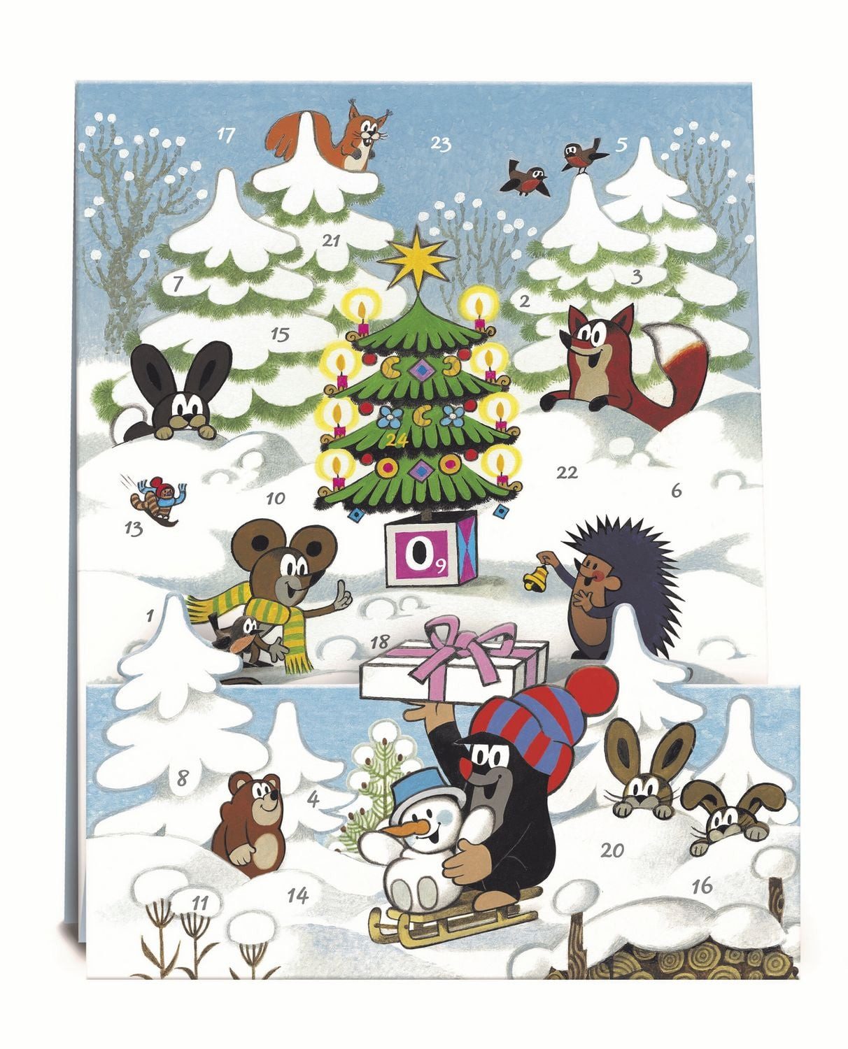 Korsch Verlag Wandkalender Adventskalender ""Der kleine Maulwurf feiert Weihnachten""