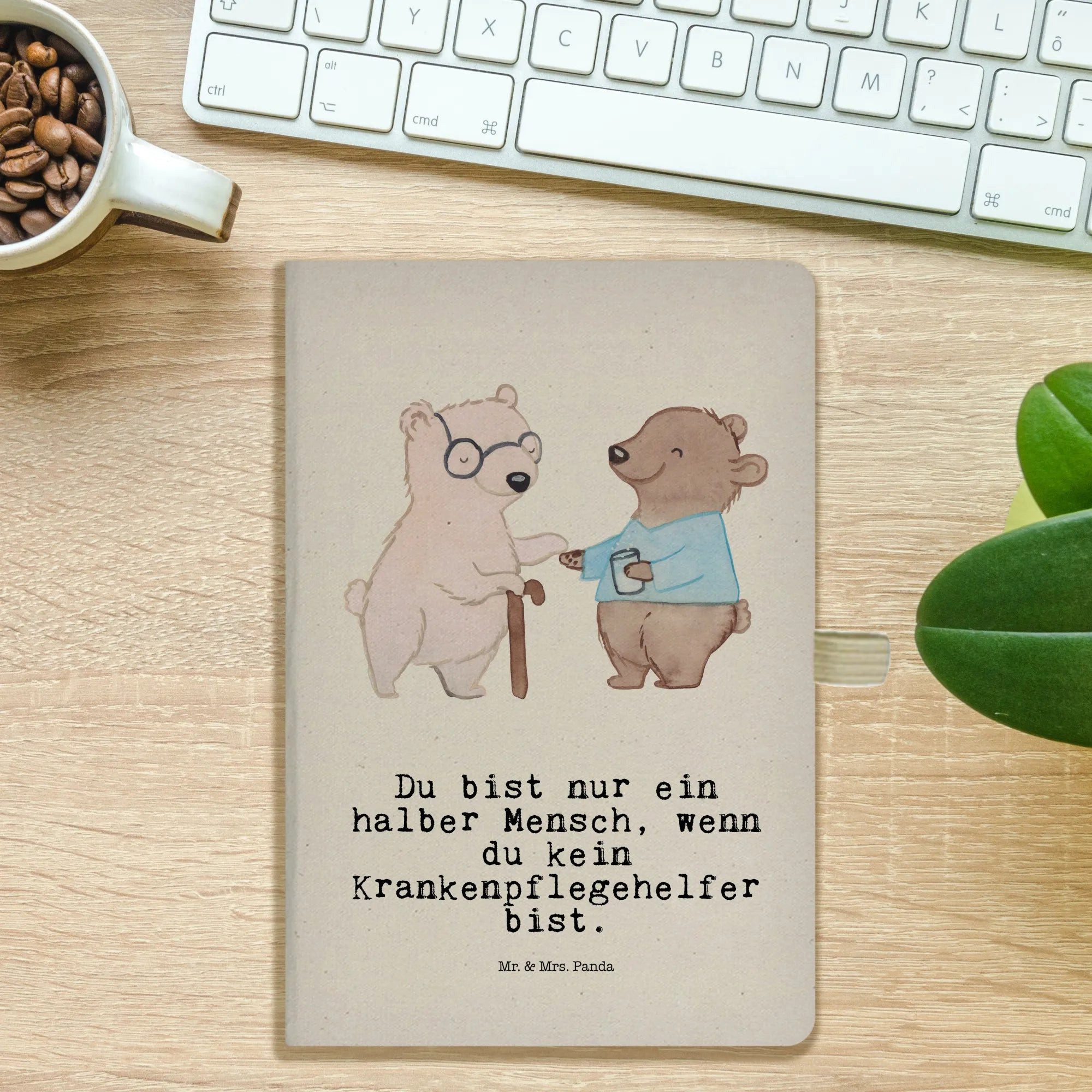 Thumbnail - Mr. & Mrs. Panda Notizbuch Krankenpflegehelfer Herz - Transparent - Geschenk, A5 Notizbuch Karie Mr. & Mrs. Panda, Inspi...