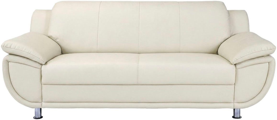 TRENDMANUFAKTUR 2-Sitzer Rondo, Breite 178 cm, breite Armlehnen, Füße chromfarben, Couch wahlweise mit Federkern und in verschiedenen Bezügen bestellbar