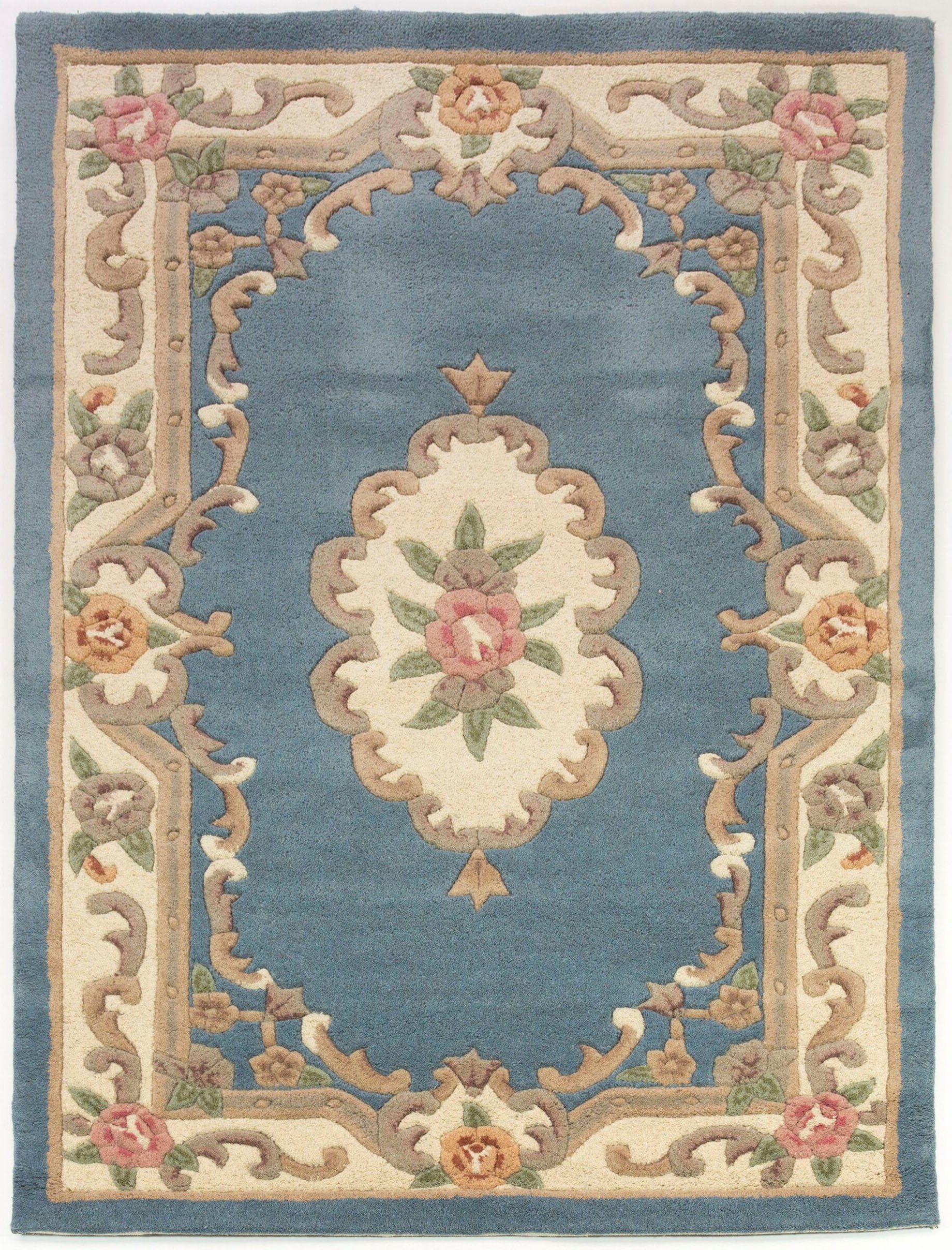 FLAIR RUGS Wollteppich Aubusson, rechteckig, Höhe: 10 mm, Wolle, Teppich, Wohnzimmer, Schlafzimmer, Esszimmer