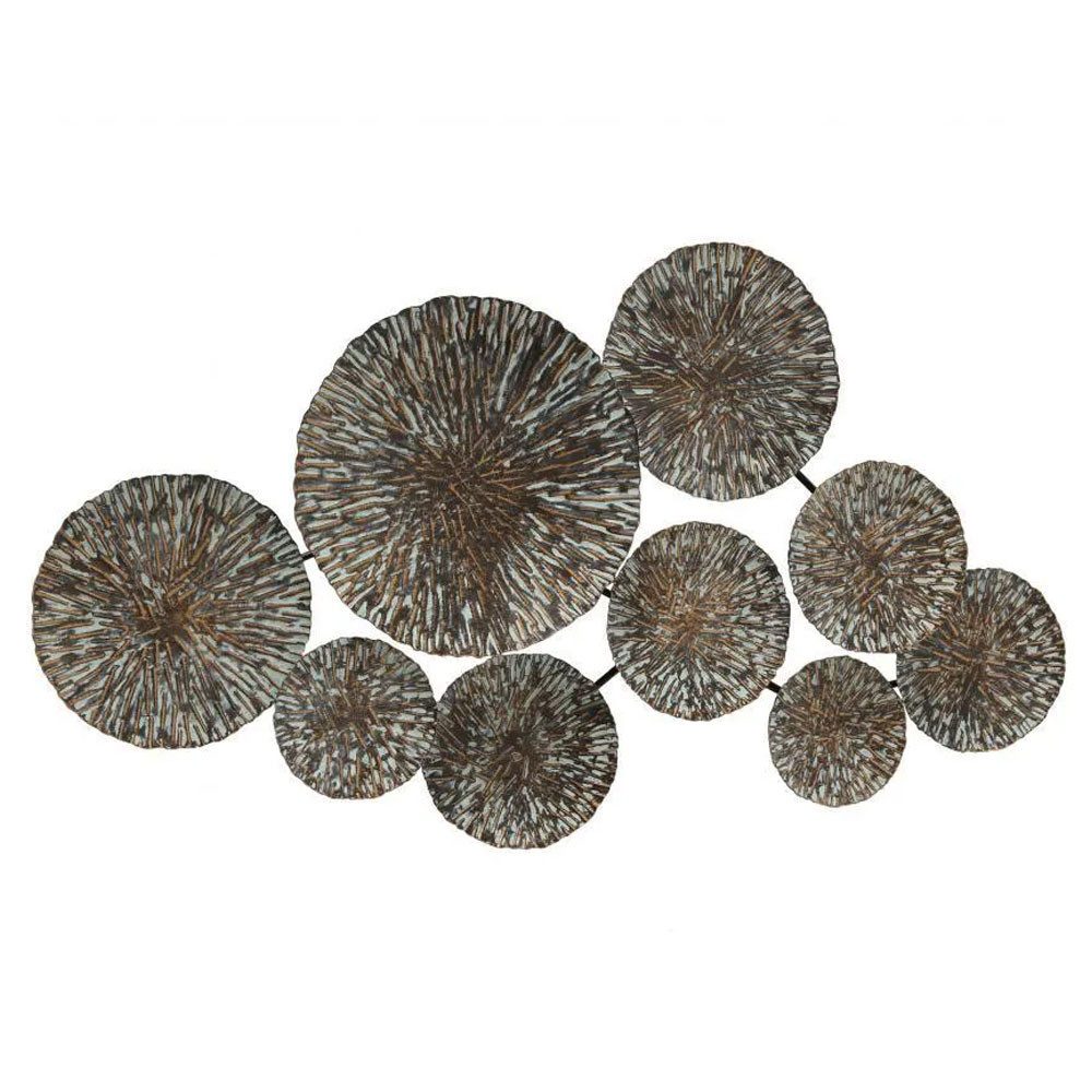 BOLTZE GRUPPE GmbH Wanddekoobjekt Wanddeko aus Metall Antik-Gold Künstlerisches Wandobjekt 3D-Struktur