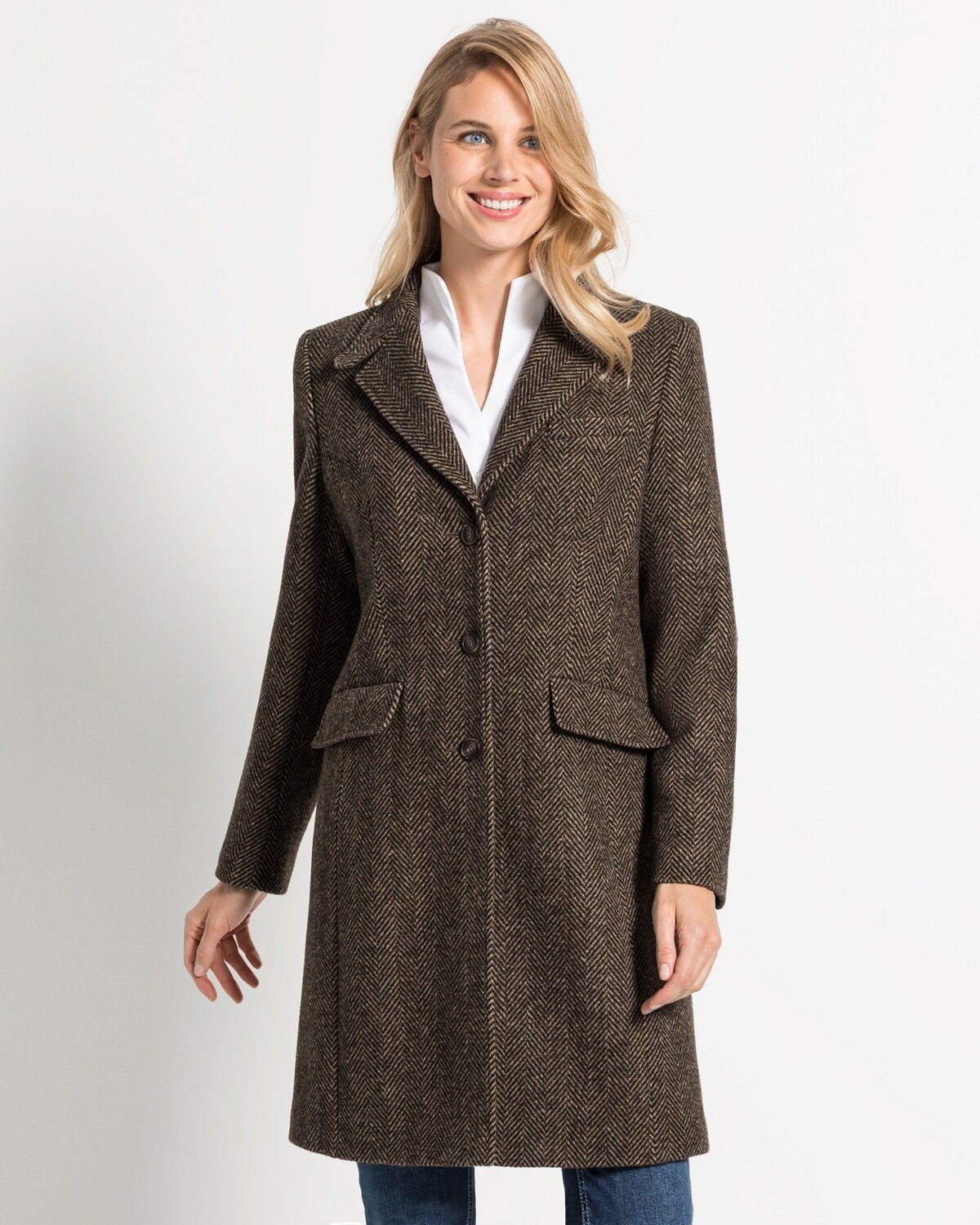 Highmoor Langmantel Fischgrat-Mantel