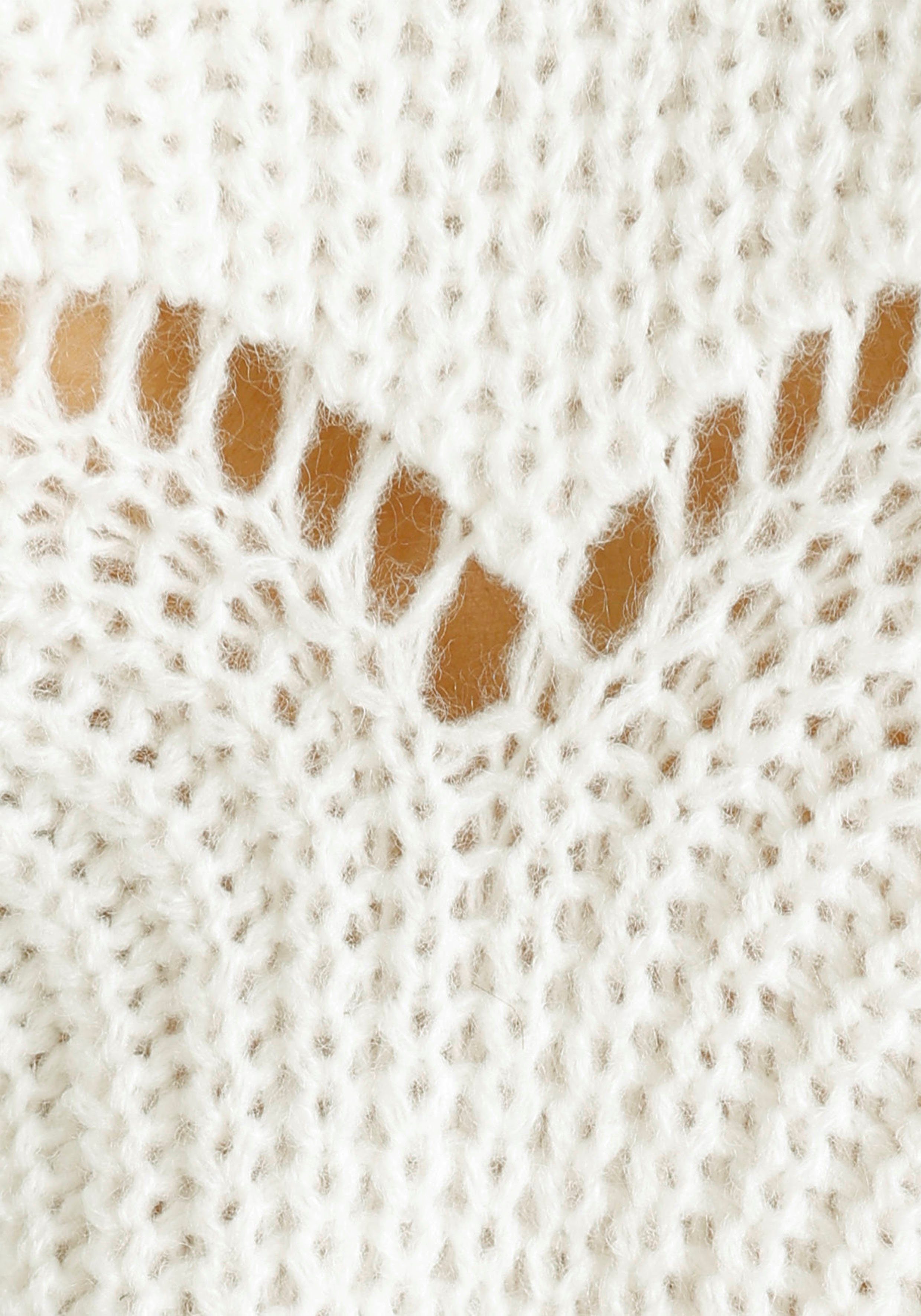 Laura Scott Strickpullover Softer Übergangsstrick mit V-neck und trendy Ajourmuster