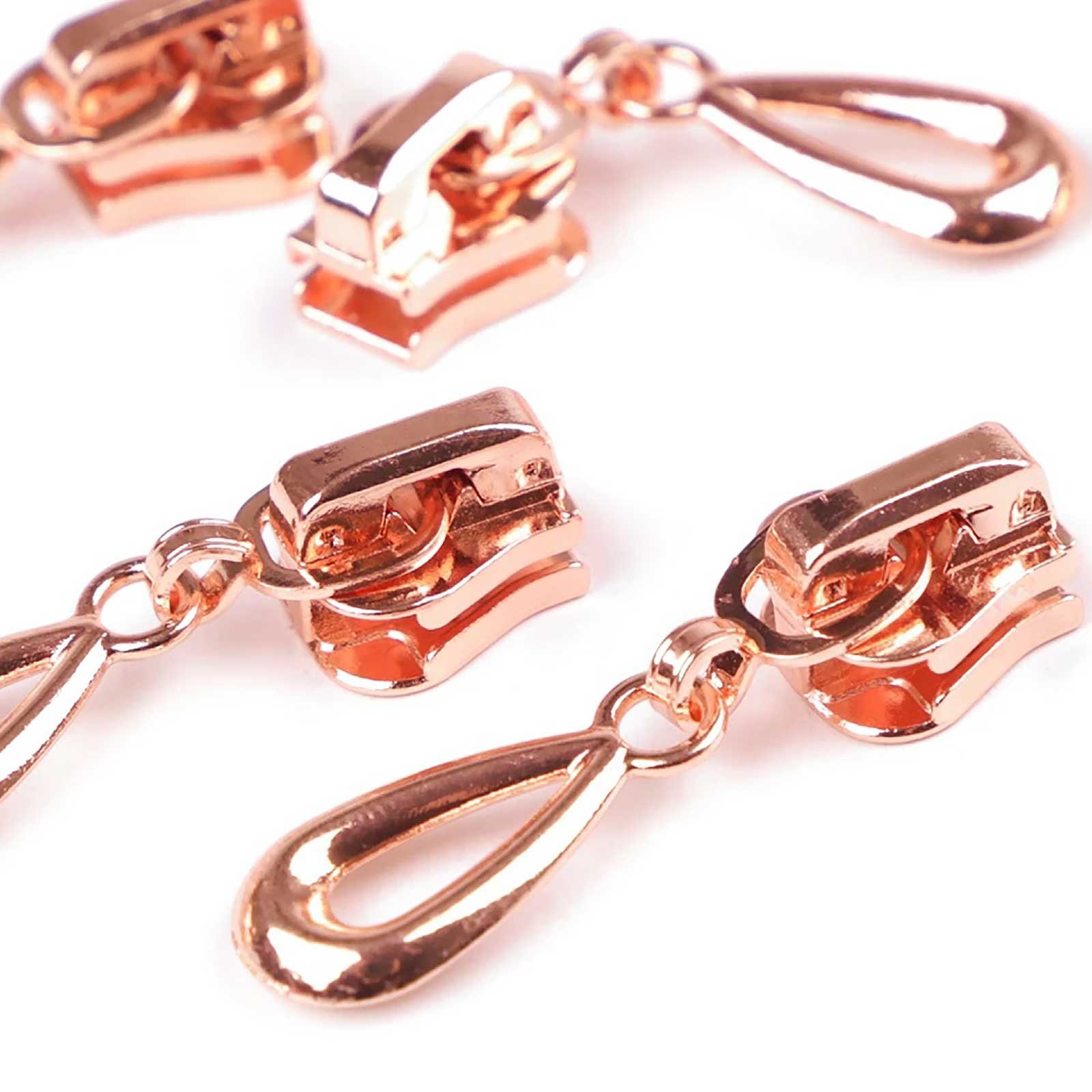 maDDma Reißverschluss 10 Reißverschluss Zipper 5mm Tropfenform, rosegold