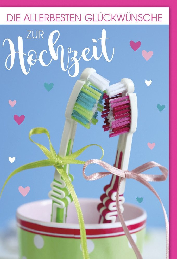 Verlag Dominique Grußkarten Hochzeit - Glückwunschkarte im Format 11,5 x 17 cm mit Umschlag