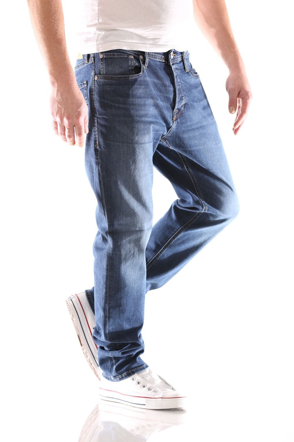Comfort-fit-Jeans Jack & Jones Mike Original Comfort Tapered Herren Jeans Hose
