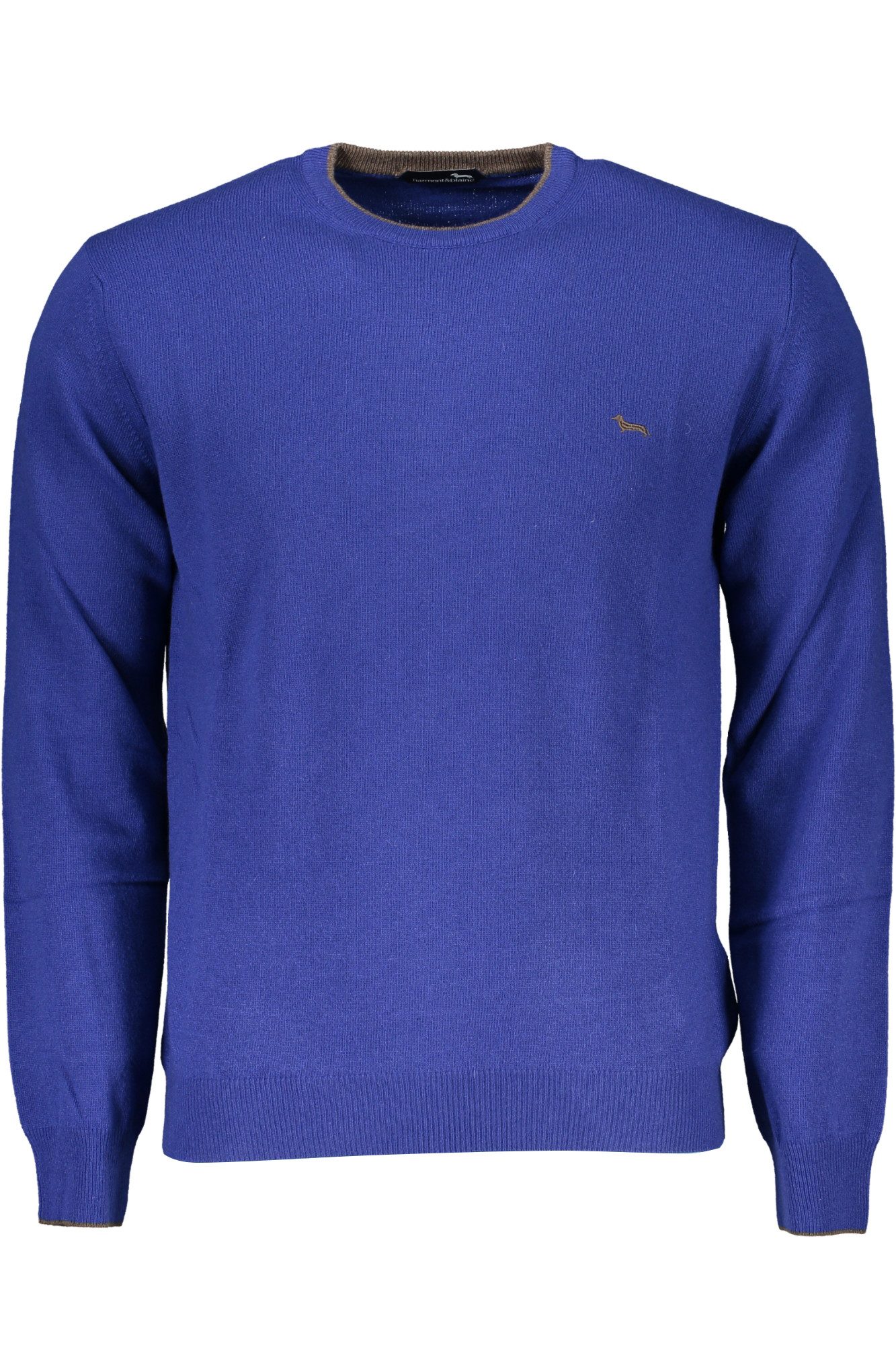 Harmont & Blaine Strickpullover Blauer Herrenpullover mit Rundhals und Stickerei - Elegante Details