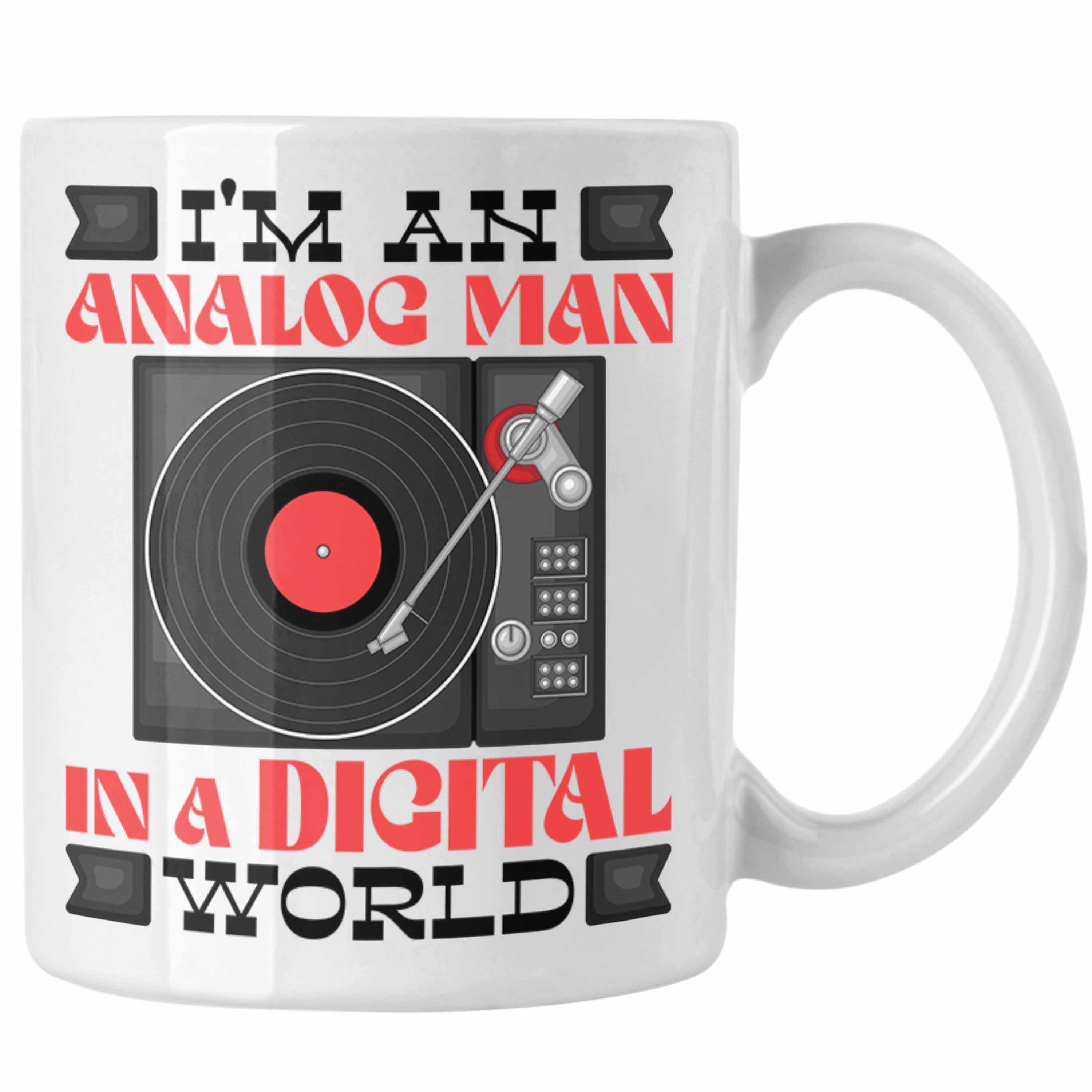 Trendation Tasse Lustige Tasse "I'm an Analog Man in a Digital World" Geschenkidee für Weiss