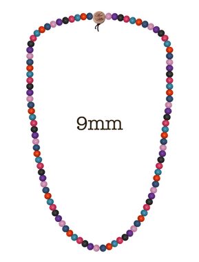WOOD FELLAS Halsband WOOD FELLAS Mode-Schmuck coole Holz-Kette Deluxe Pearl Necklace Hals-Schmuck Bunt
