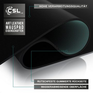 CSL Mauspad, Schreibtischunterlage XXL, Elegante Leder Optik, Mousepad 900 x 400 mm