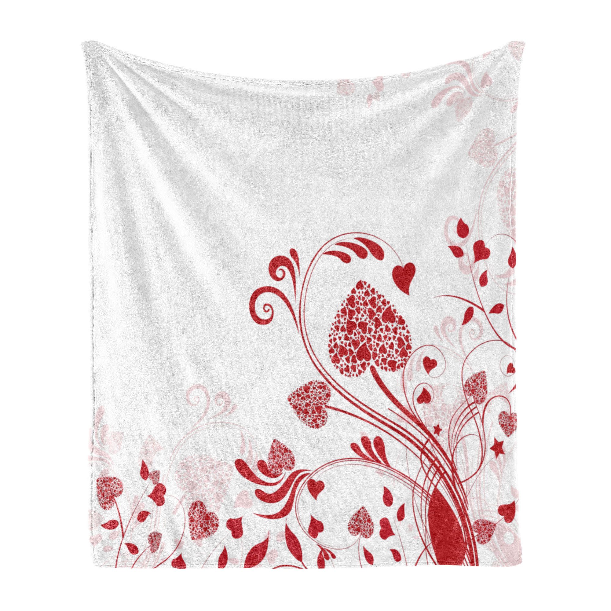 Wohndecke Gemütlicher Plüsch für den Innen- und Außenbereich, Abakuhaus, rot Garten-Romance Herz
