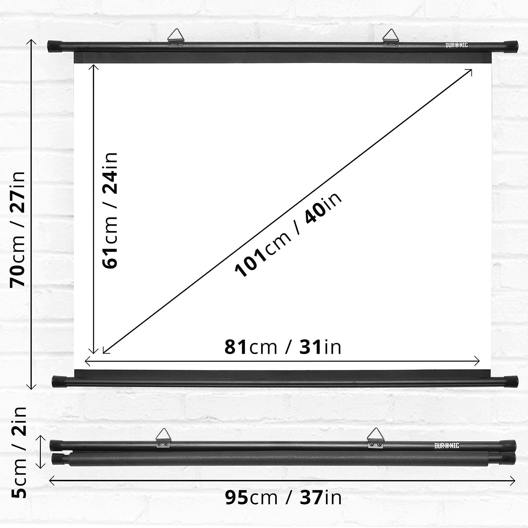 Duronic Leinwand, BPS40 Leinwand, 4:3 Hängeleinwand 40" Zoll 81 x 61 cm