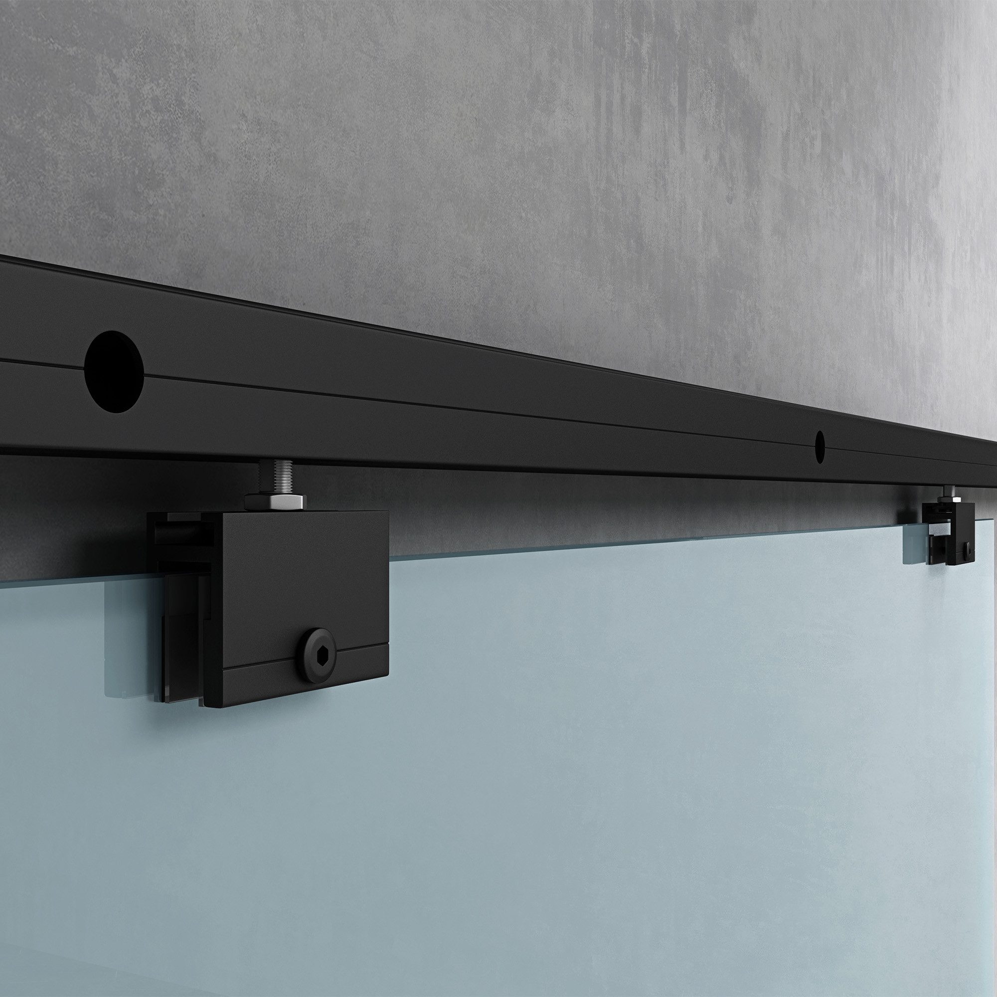 Mai & Mai Glasschiebetür komplettset Teilsatiniert 25mm Wandabstand 8mm ESG-Sicherheitsglas – Bild 5 von 5