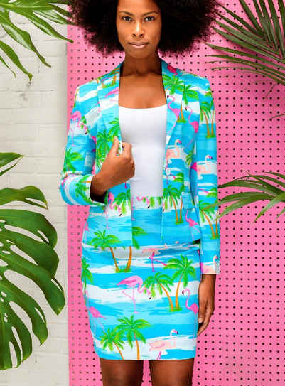 Opposuits Partyanzug Flamingirl, Ausgefallener Anzug für coole Frauen