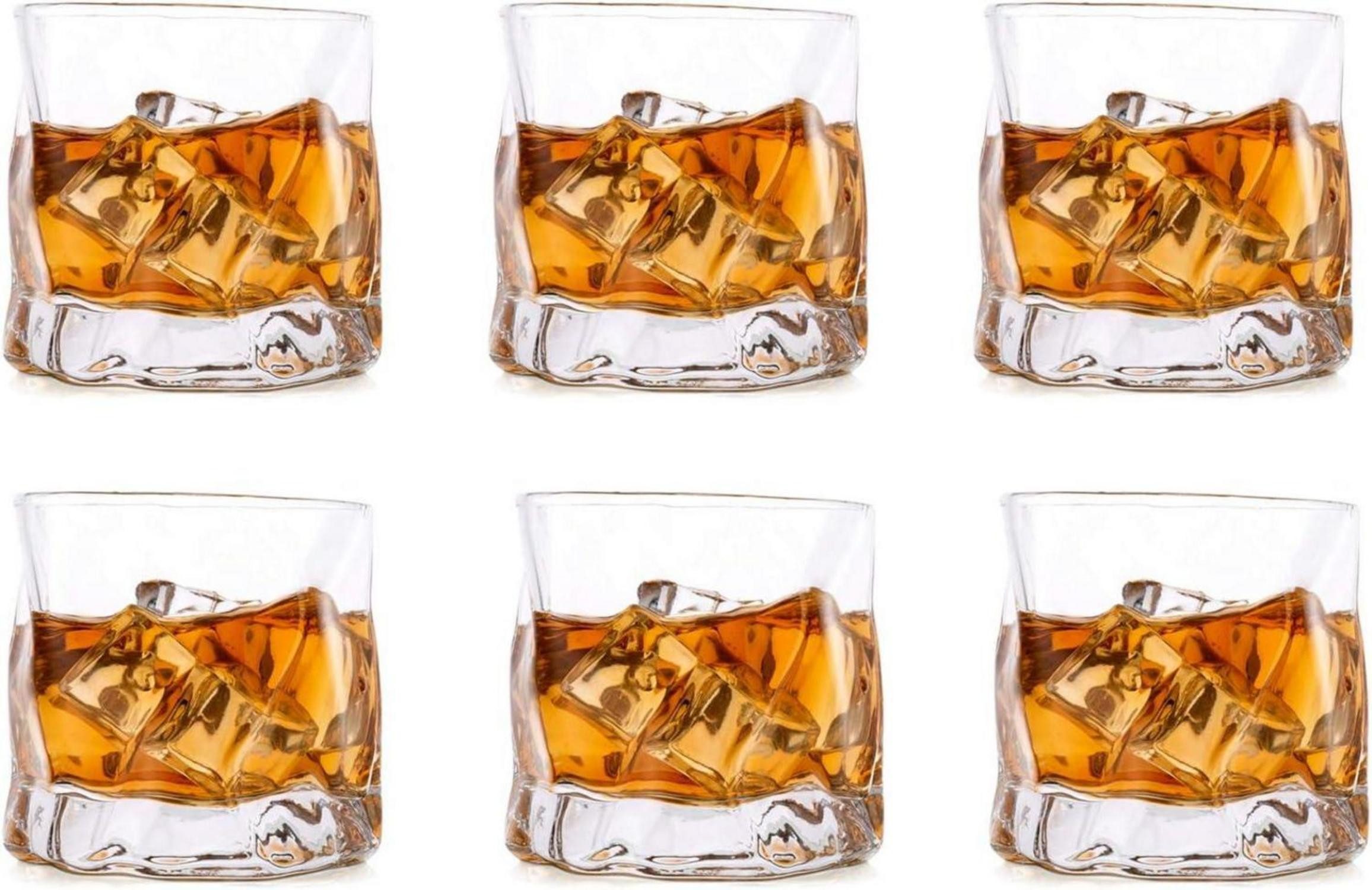 Whiskyglas Whiskygläser Set 6 Gekippten Falten Scotch Glass 250Ml Bourbon
