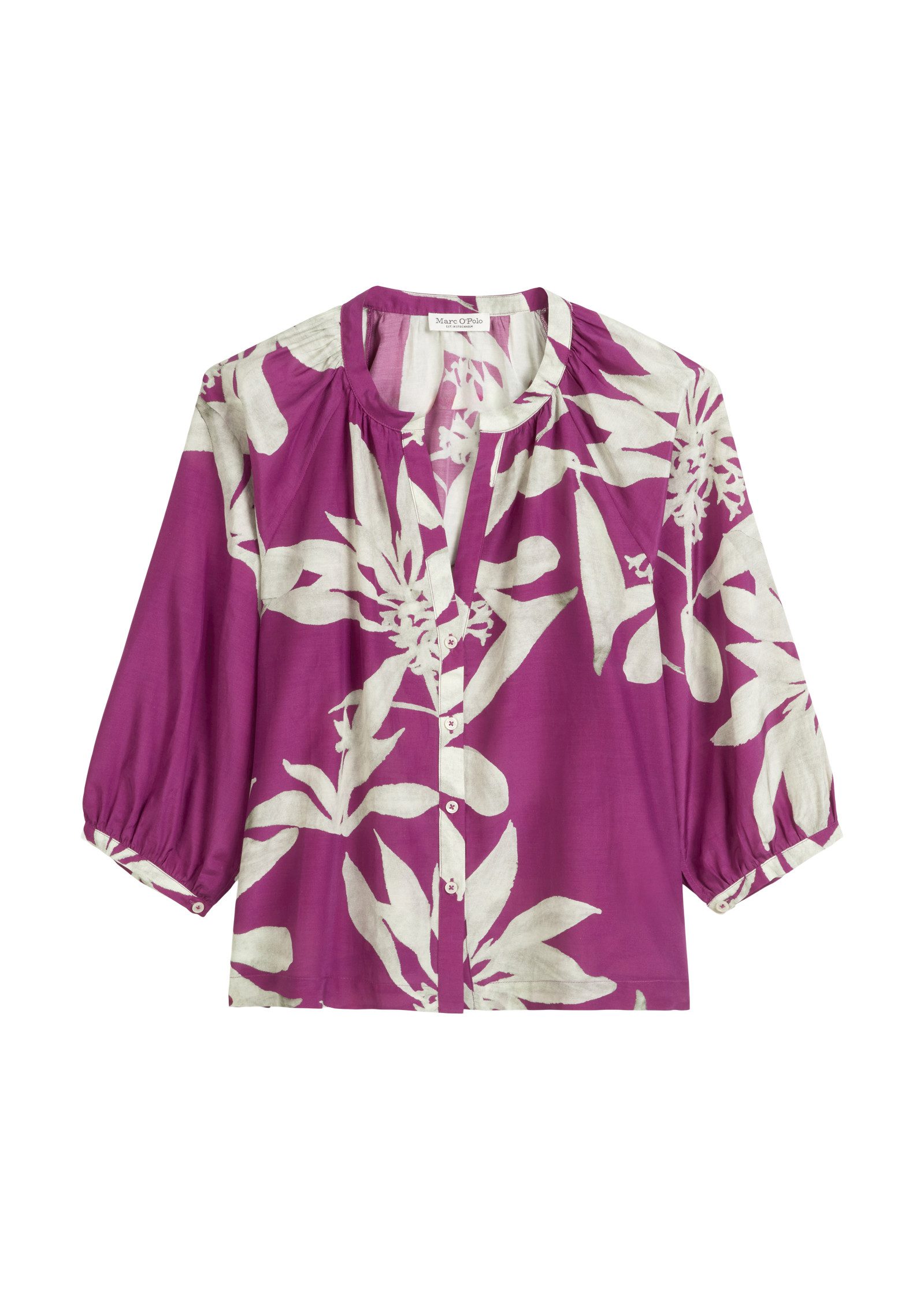 Kurzarmbluse aus Organic-Cotton-Viskose-Mix