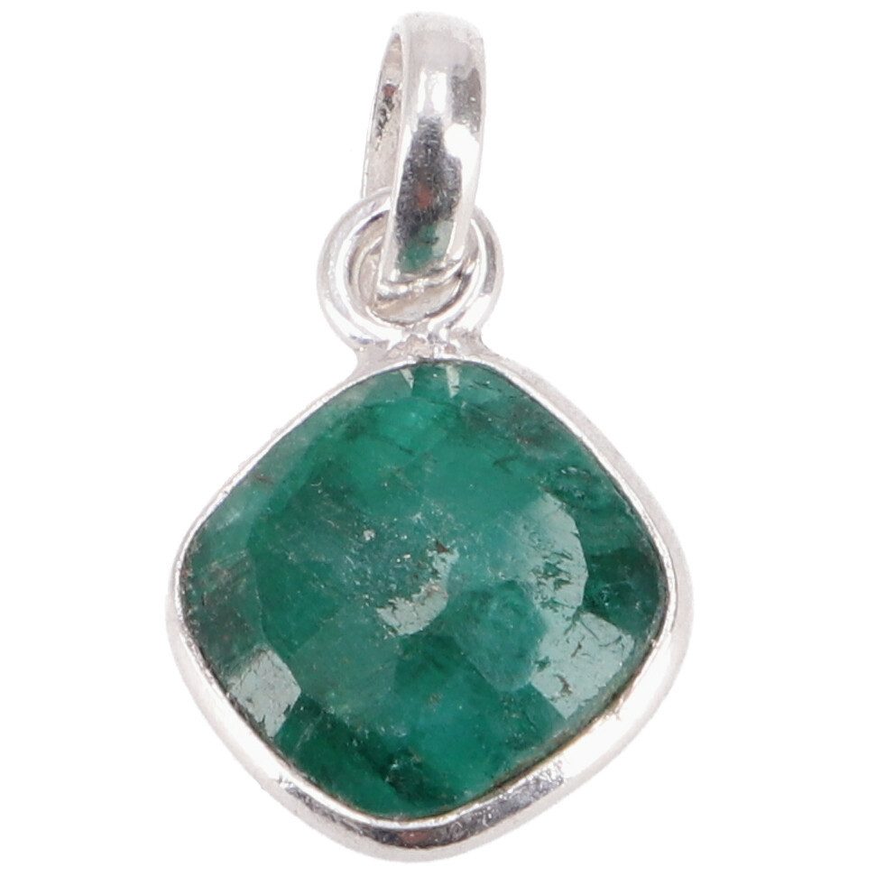 Guru-Shop Kettenanhänger Zierlicher Silber Кулон mit geschliffenem..