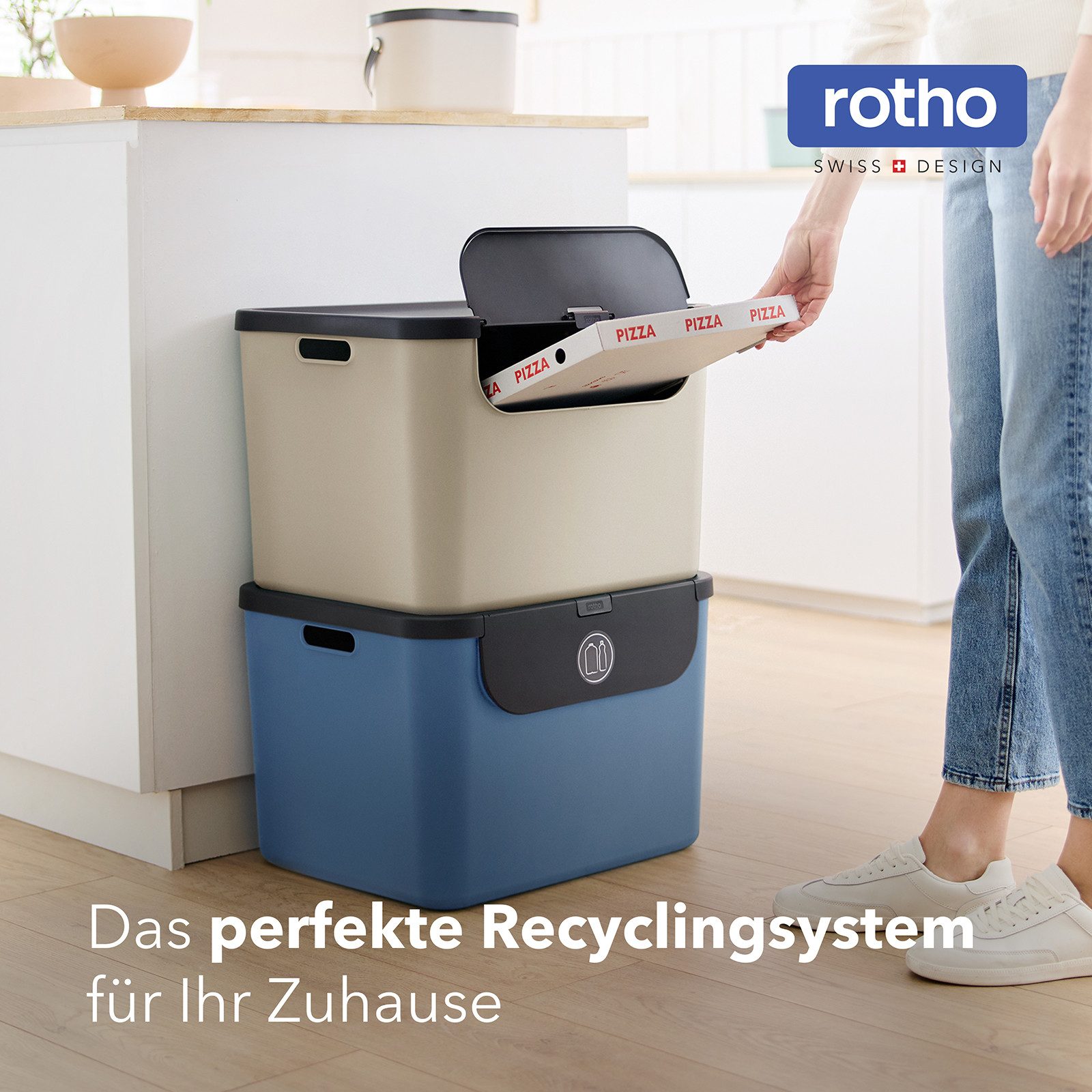 ROTHO Mülltrennsystem, Behälter ideal für Mülltrennung & Recycling