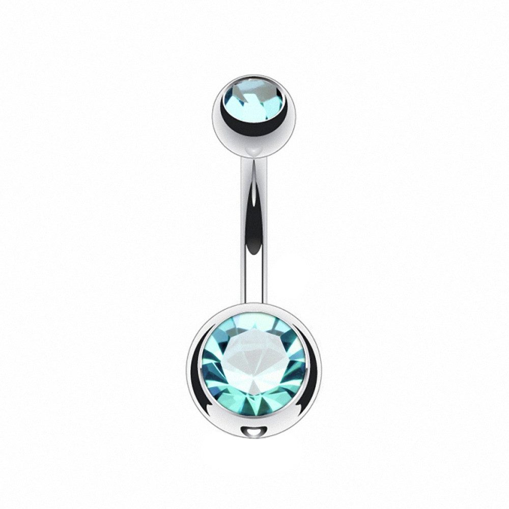 Taffstyle Bauchnabelpiercing Bauchnabelpiercing Titan G23 Doppelkristall günstig online kaufen