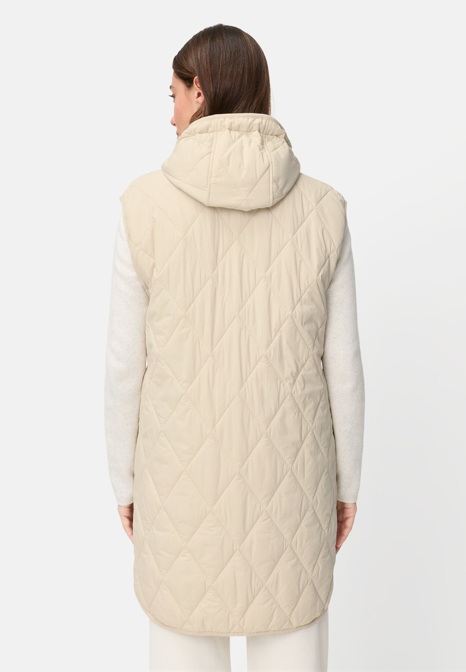 camel active Longweste mit Kapuze ärmellos Markenlabel