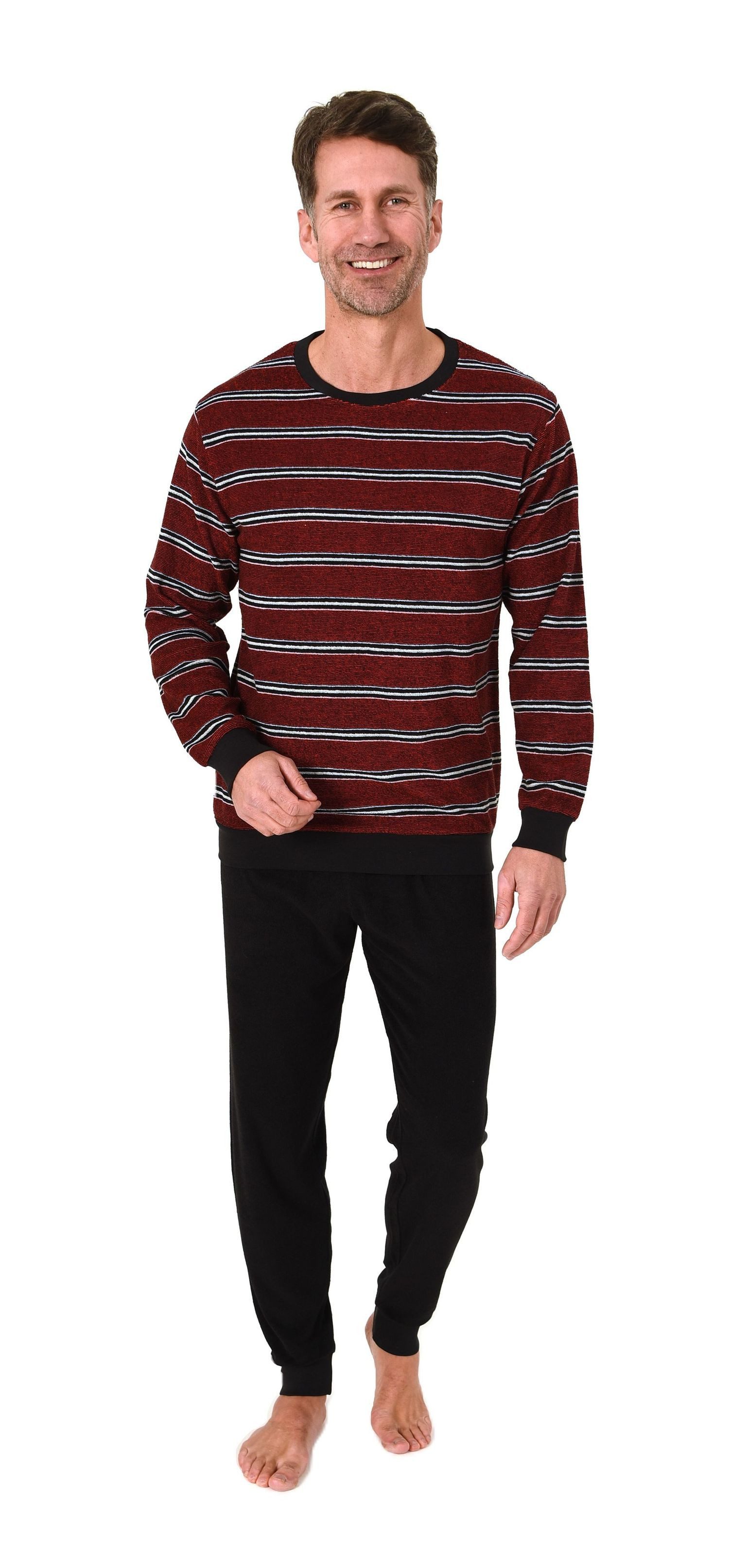 Normann Pyjama Normann Herren Frottee Schlafanzug Streifenlook – auch in Üb günstig online kaufen