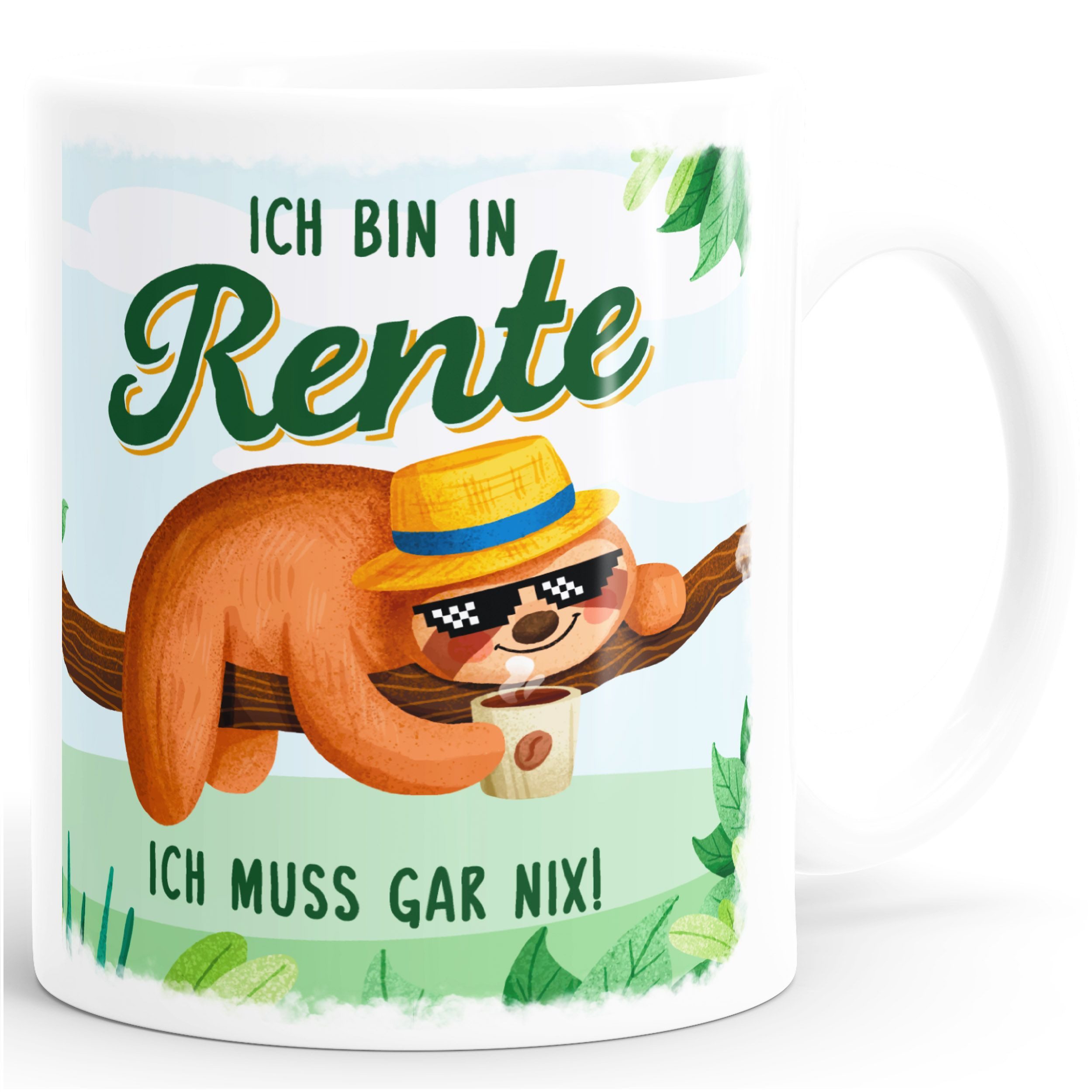 MoonWorks Tasse Kaffee-Tasse Rentner Spruch Ich bin in Rente Ich muss gar nix!, Keramik