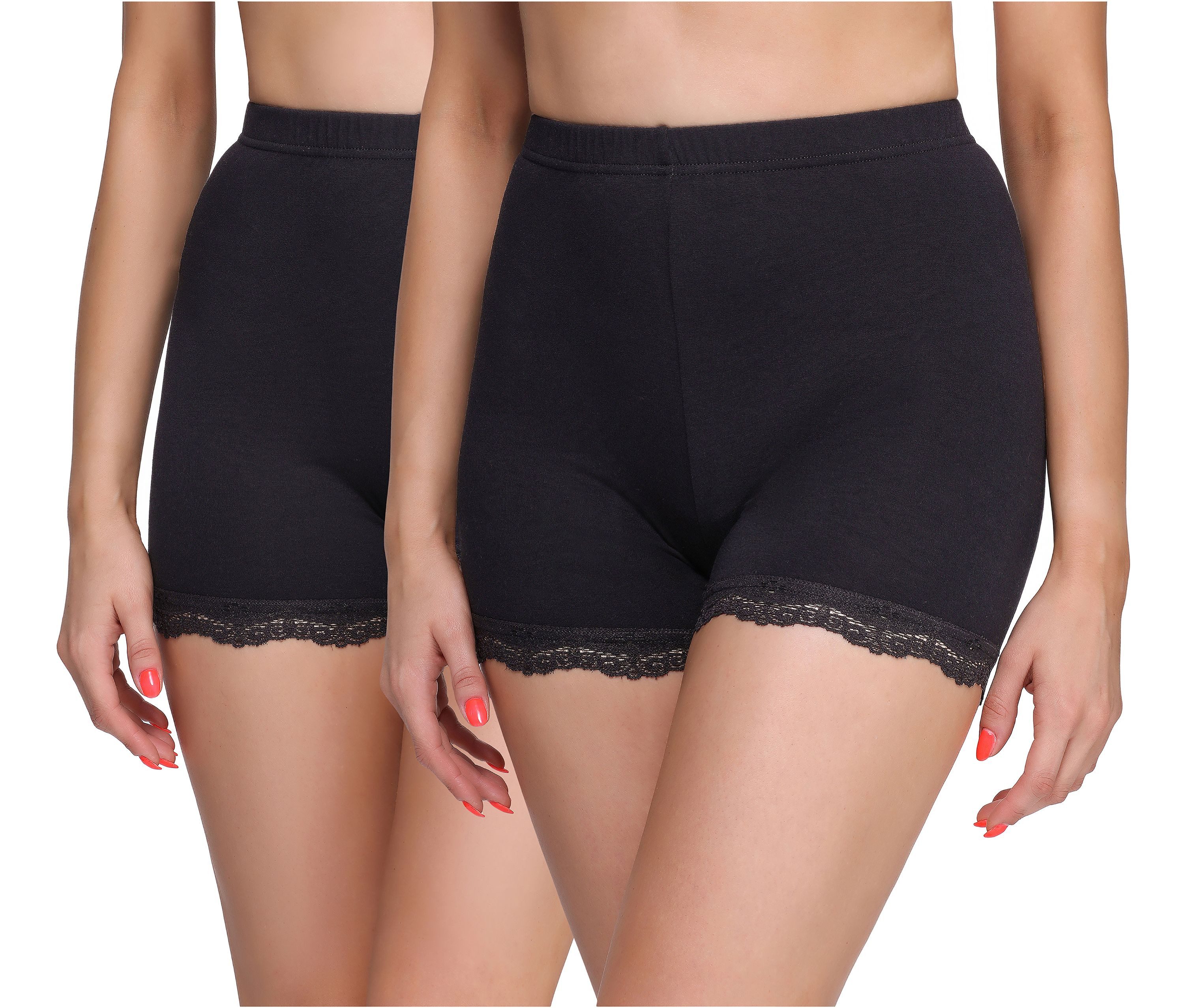 Merry Style Leggings 2 Pack Damen Shorts Radlerhose Unterhose Hose Boxershorts MS10-294 (2-tlg) elastischer Bund