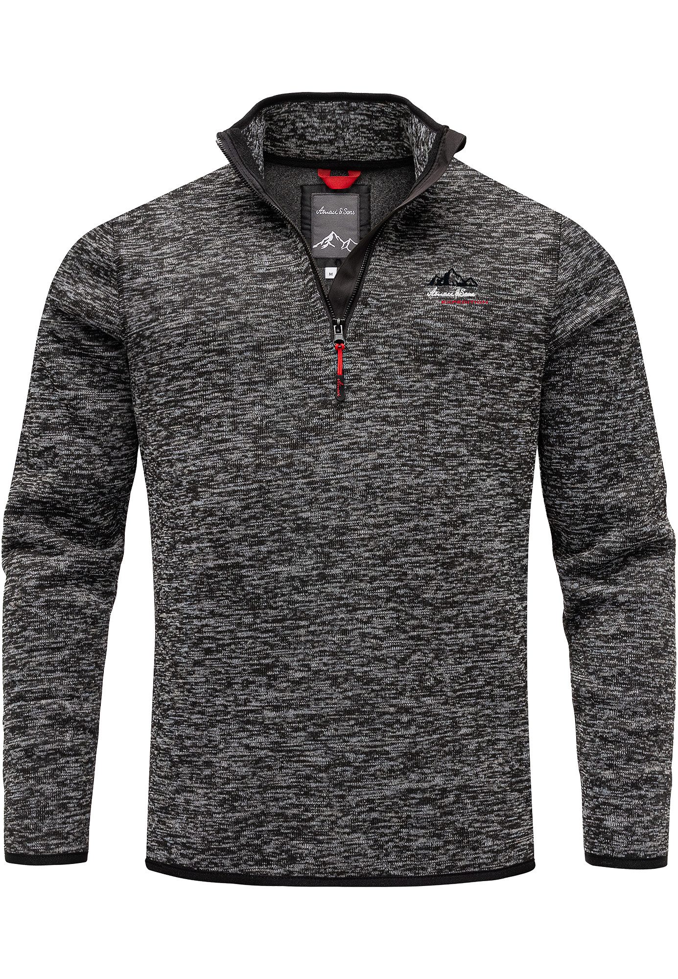 Amaci&Sons Sweatshirt AMES Fleecejacke Herren Troyer günstig online kaufen