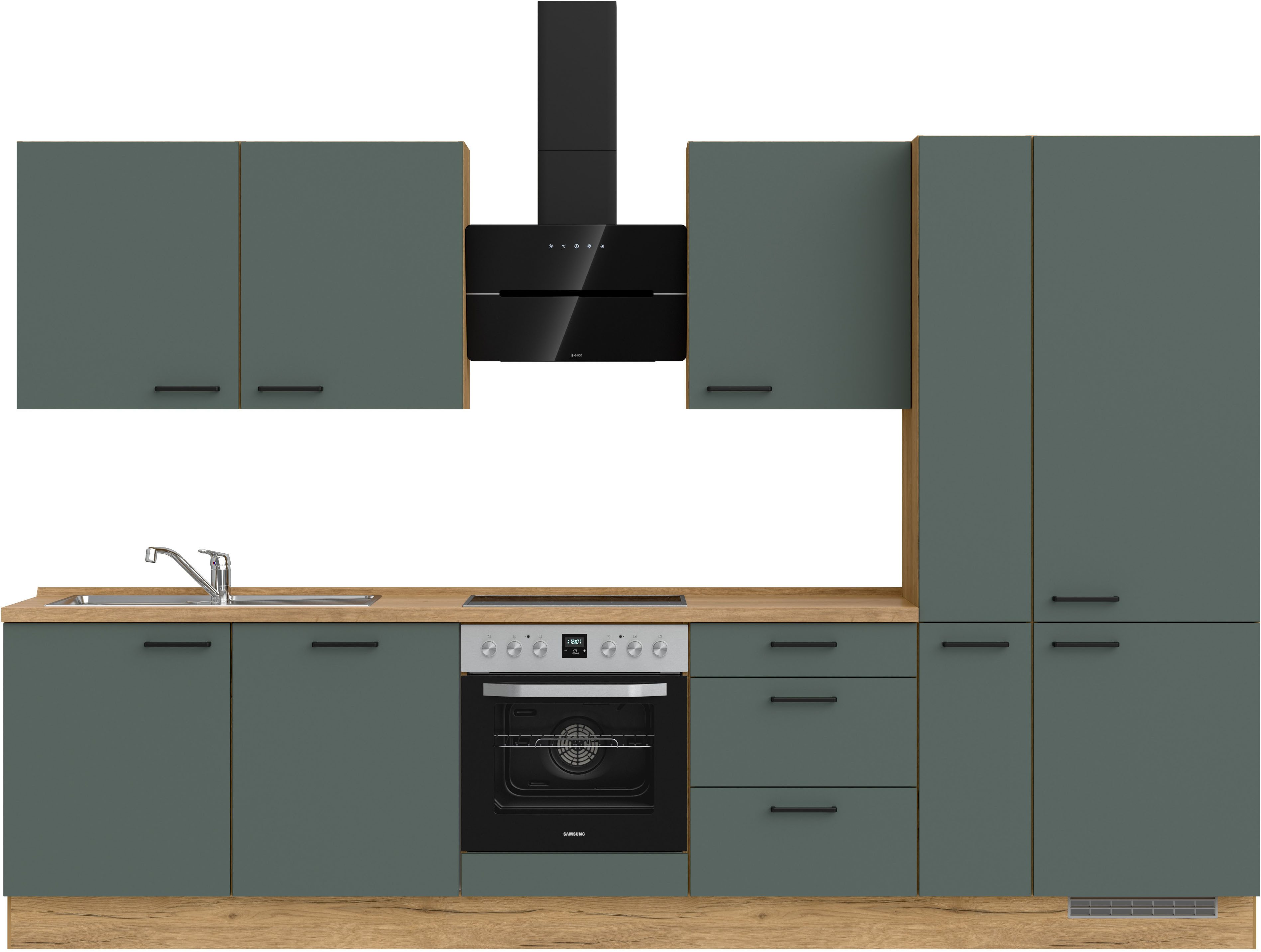 nobilia® Küchenzeile "Easytouch II", vormontiert, Ausrichtung wählbar, Breite 330 cm, wahlw. mit E-Geräten