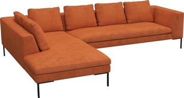 FLEXLUX Ecksofa Loano, modernes Sofa, frei im Raum stellbar, lose Kissen, Kaltschaum im Sitz