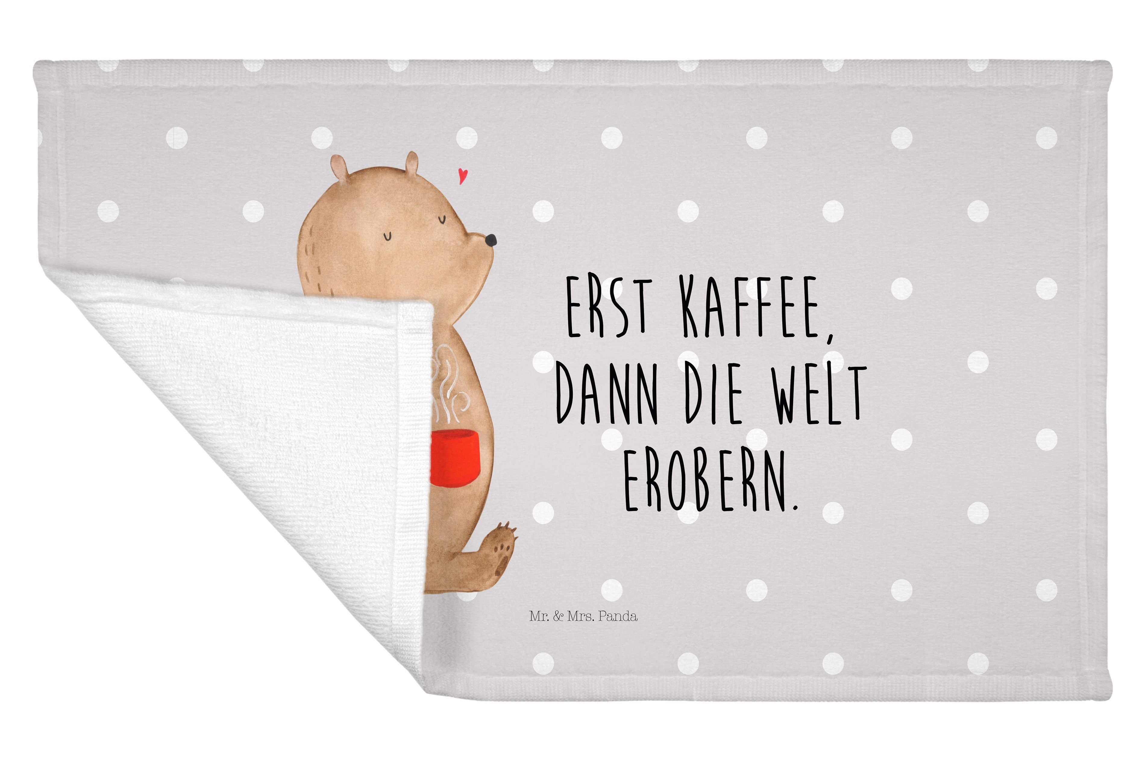 (1-St) Bär Panda Grau Kaffee & Morgenroutine, Pastell Mr. Geschenk, - Mrs. - Sport, Handtuch Teddybär,