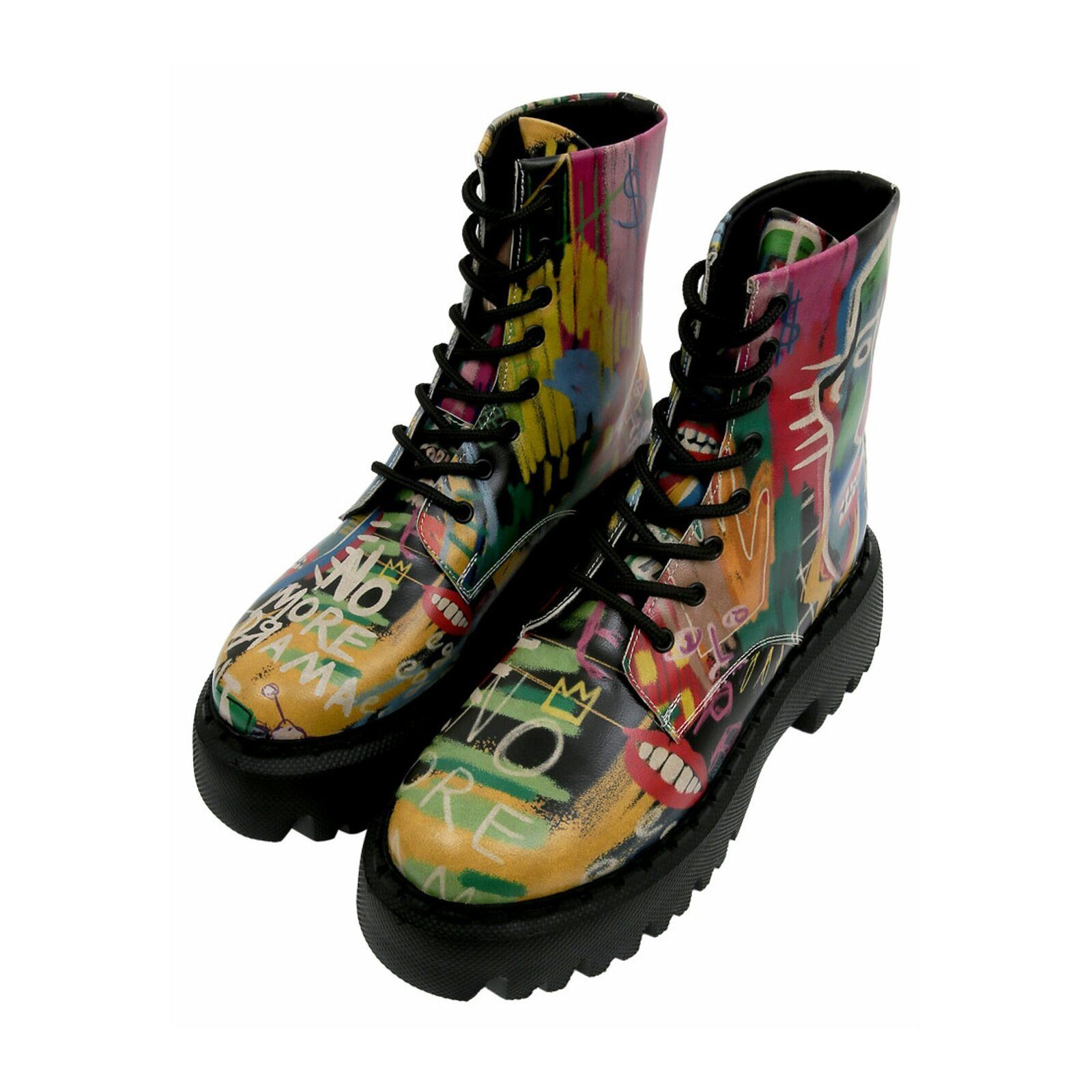 DOGO Navy Schnürstiefel Boots No More Drama Damen Stiefeletten Chelseaboots Handgefertigt