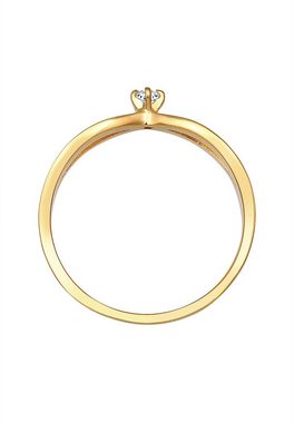 Elli DIAMONDS Verlobungsring Verlobung Vintage Diamant (0.03 ct) 585 Gelbgold