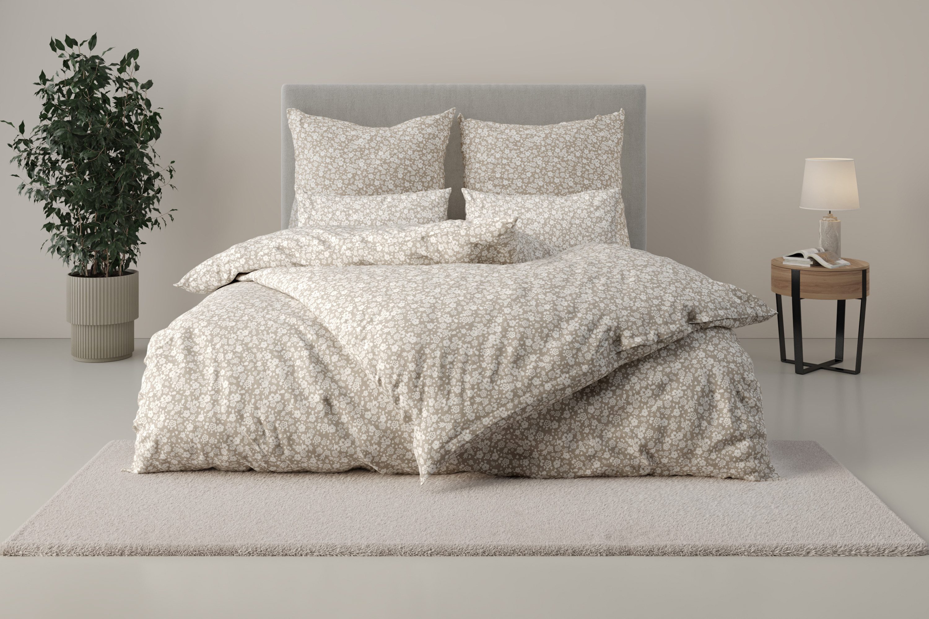 my home Bettwäsche Mariby, Renforcé, 2 teilig, mit feinem Blümchen Design, günstig online kaufen