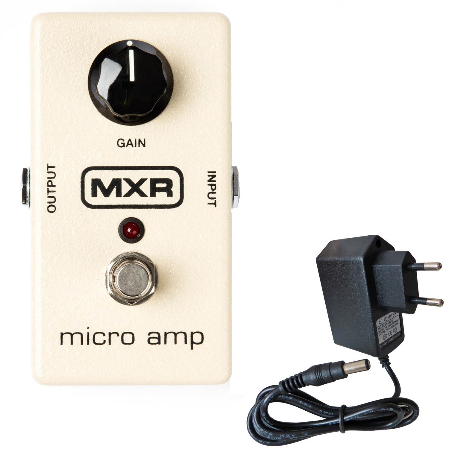 E-Gitarre MXR Effekgerät M133 Micro Amp Booster Pedal mit Netzteil