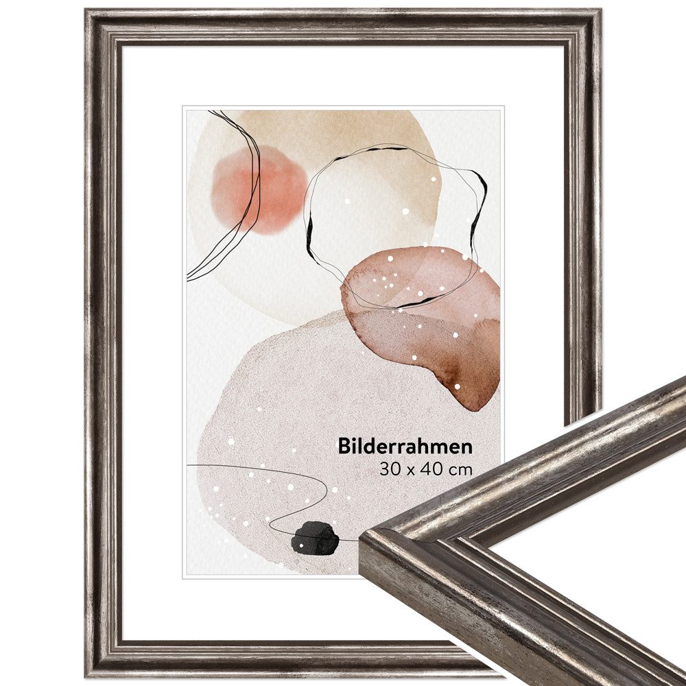 WANDStyle Bilderrahmen H400, Silber, aus Massivholz günstig online kaufen