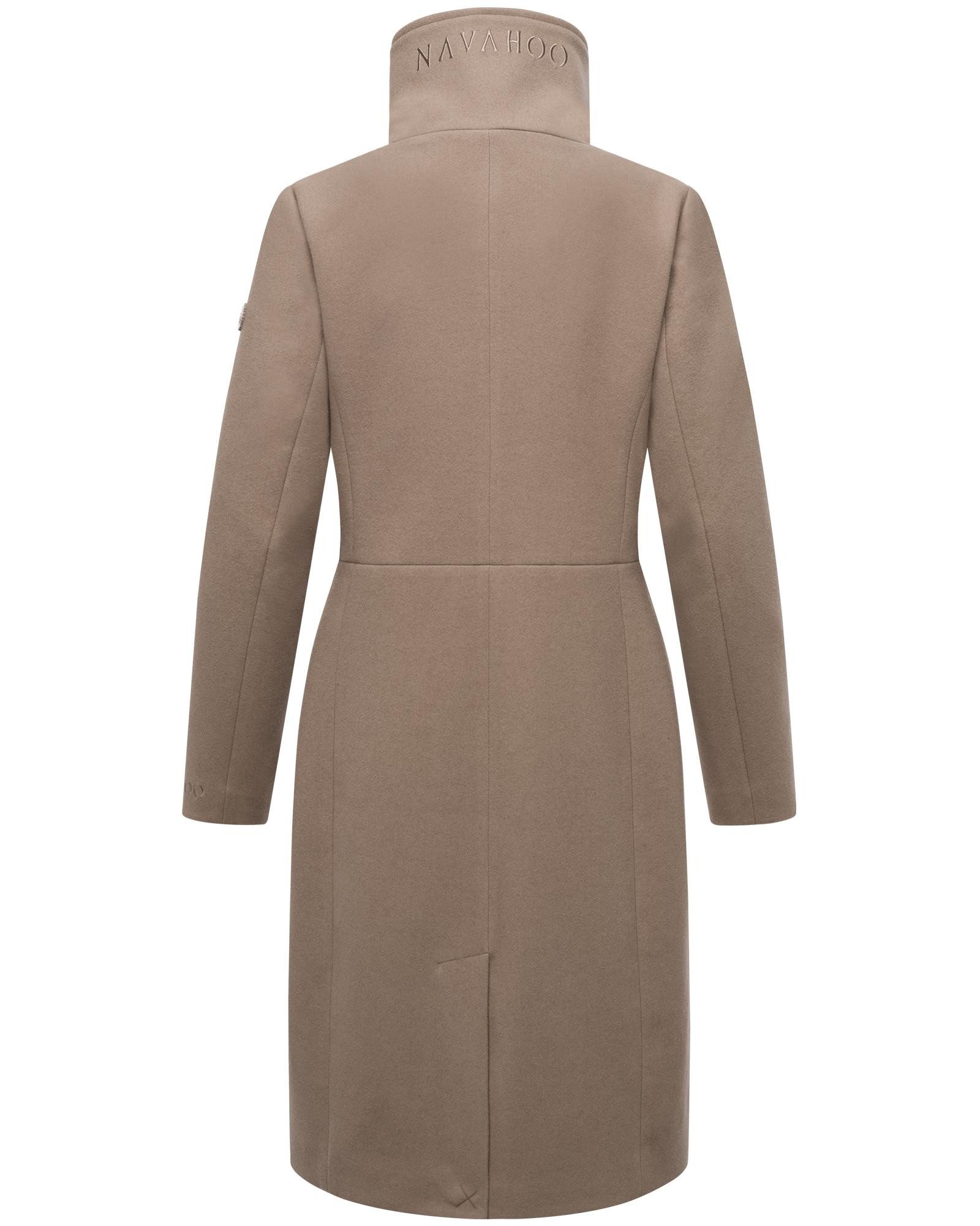Navahoo Kurzmantel Samtrose 14 Mantel in Woll-Optik mit asymmetrischem Reißverschluss