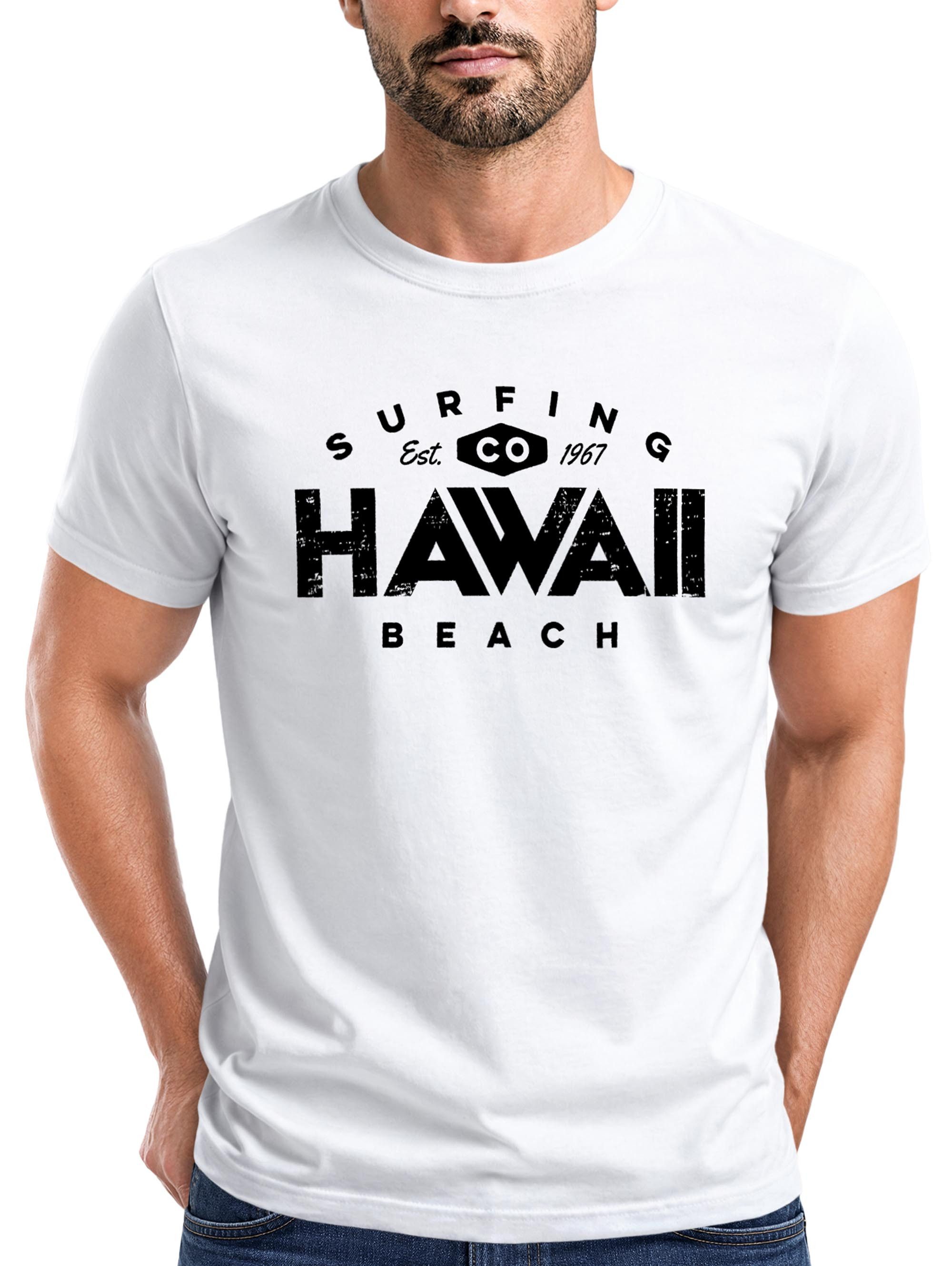 Neverless Neverless Print-Shirt Herren T-Shirt Hawaii Surfing Sommer Sonne Strand Beach Fashion mit Print