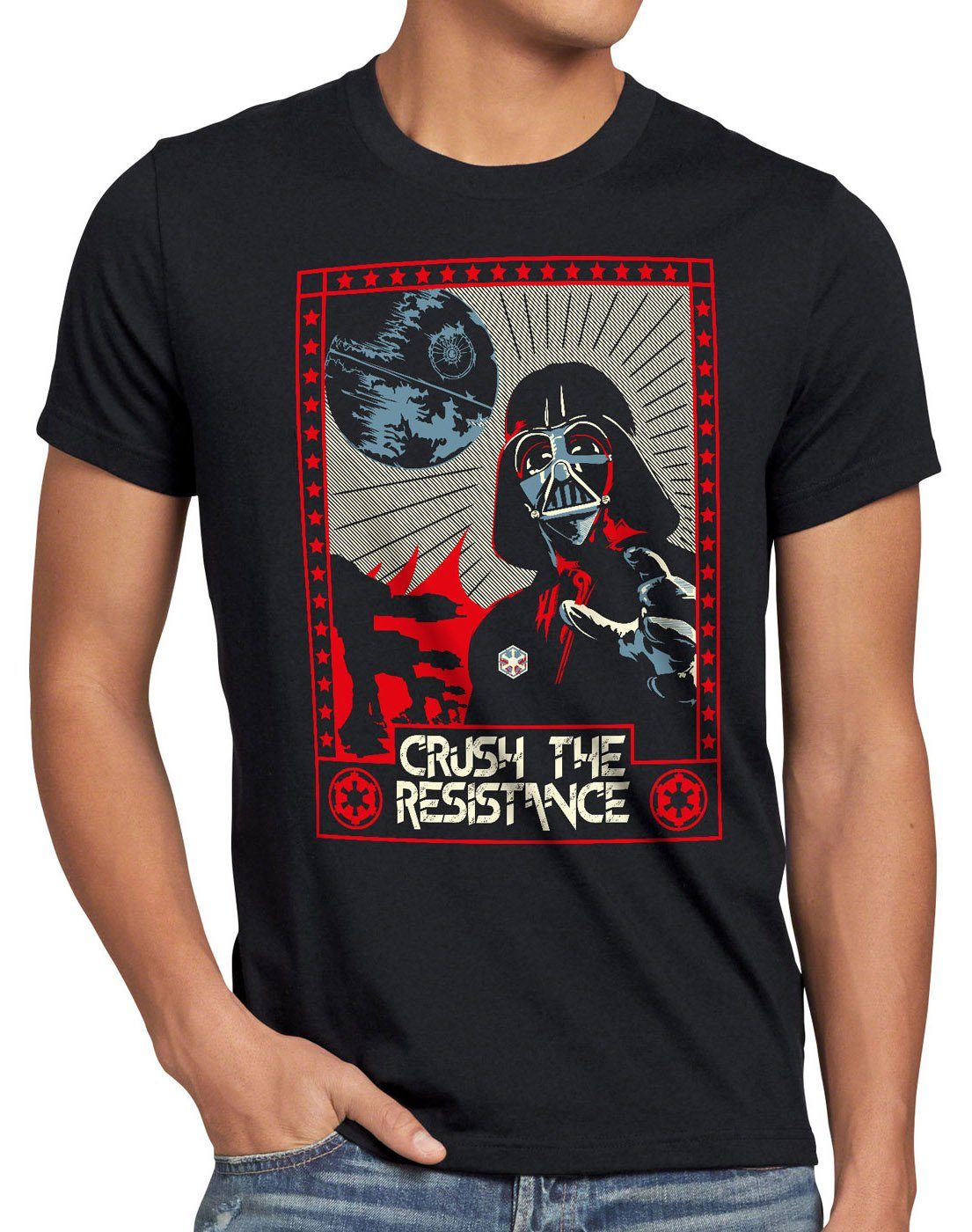 stormtrooper jedi vader imperium Crush Resistance todesstern Print-Shirt T-Shirt lord style3 Herren