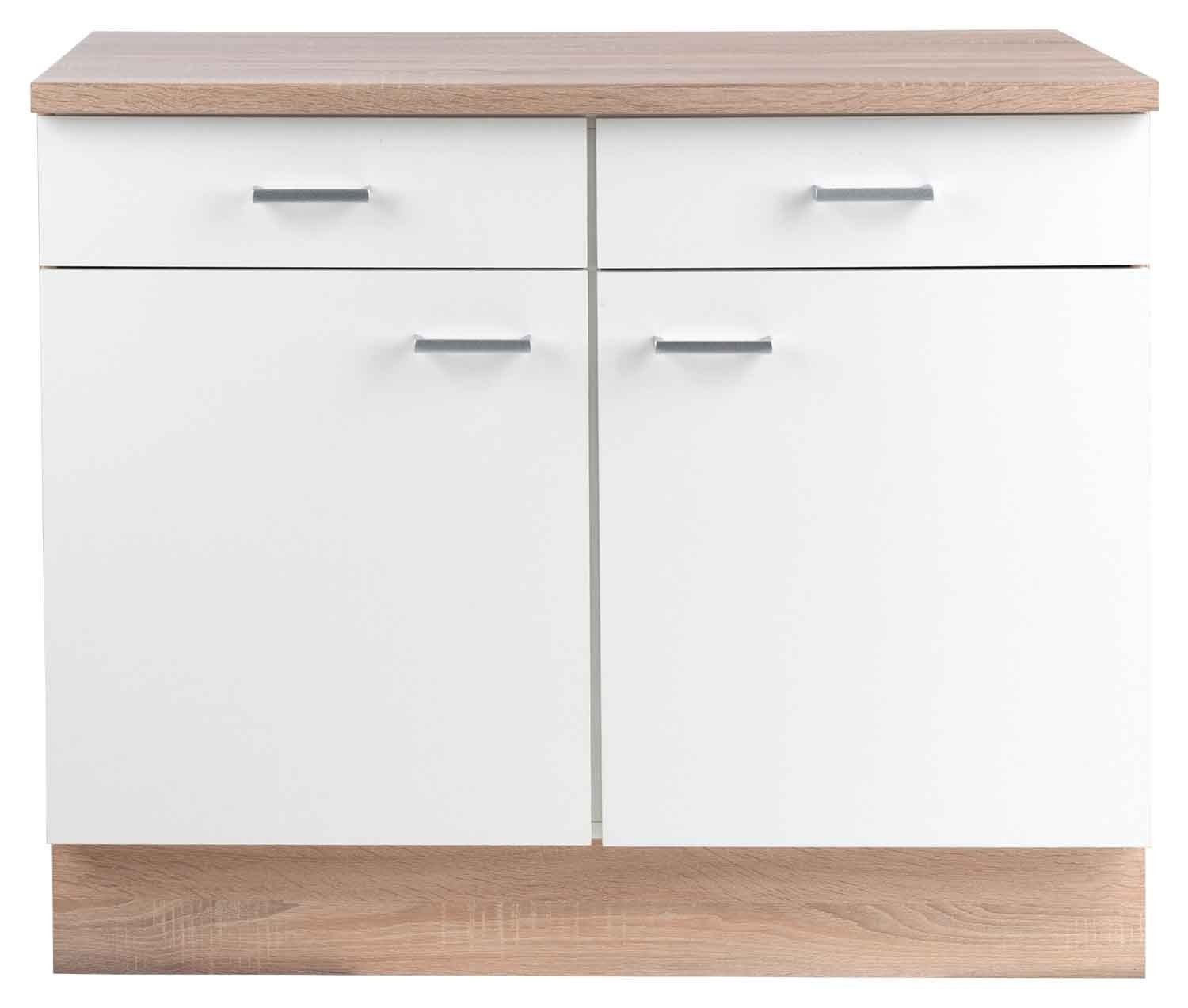 Menke Küchen Unterschrank SONEA, Eiche Sonoma Dekor, Weiß, Breite 100 cm günstig online kaufen