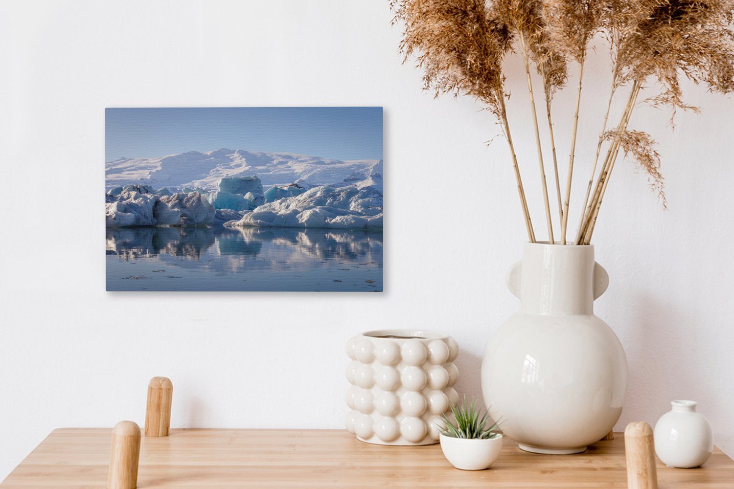 Vatnajökull-Nationalparks 30x20 Island, Leinwandbild OneMillionCanvasses® des St), Wandbild in Wanddeko, Landschaft Die Aufhängefertig, cm Leinwandbilder, gefrorene (1