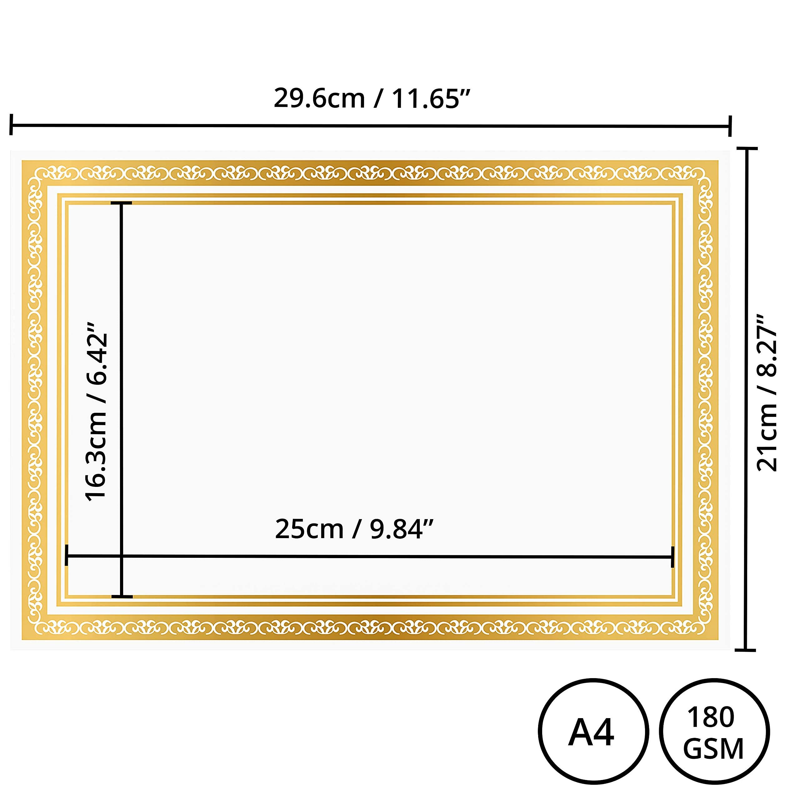 Thumbnail - Belle Vous Aquarellpapier A4 Gold Foil Border Paper (50-Pack)