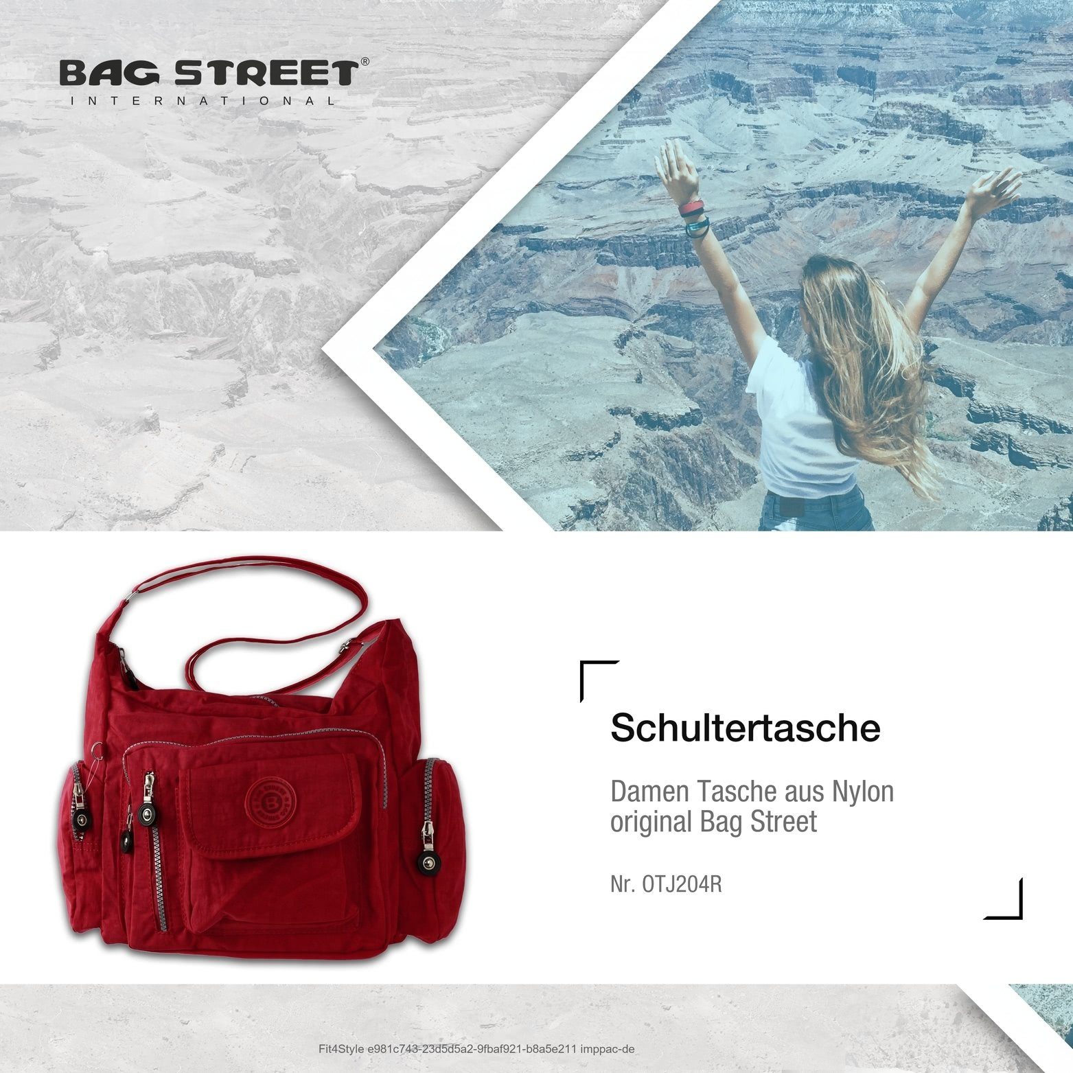 Nylon STREET strapazierfähiges BAG Schultertasche Jugend (Schultertasche, Damenhandtasche Tasche Bag Textilnylon Damen, rot Street Schultertasche), Tasche