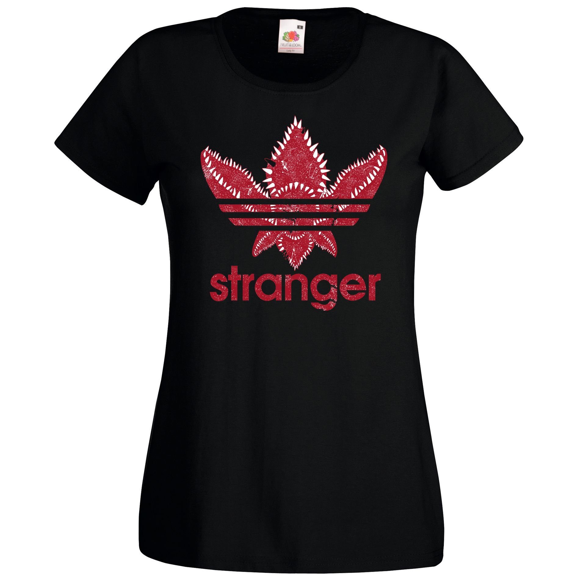 Damen Shirts Youth Designz T-Shirt Stranger Damen T-Shirt mit trendigem Frontprint