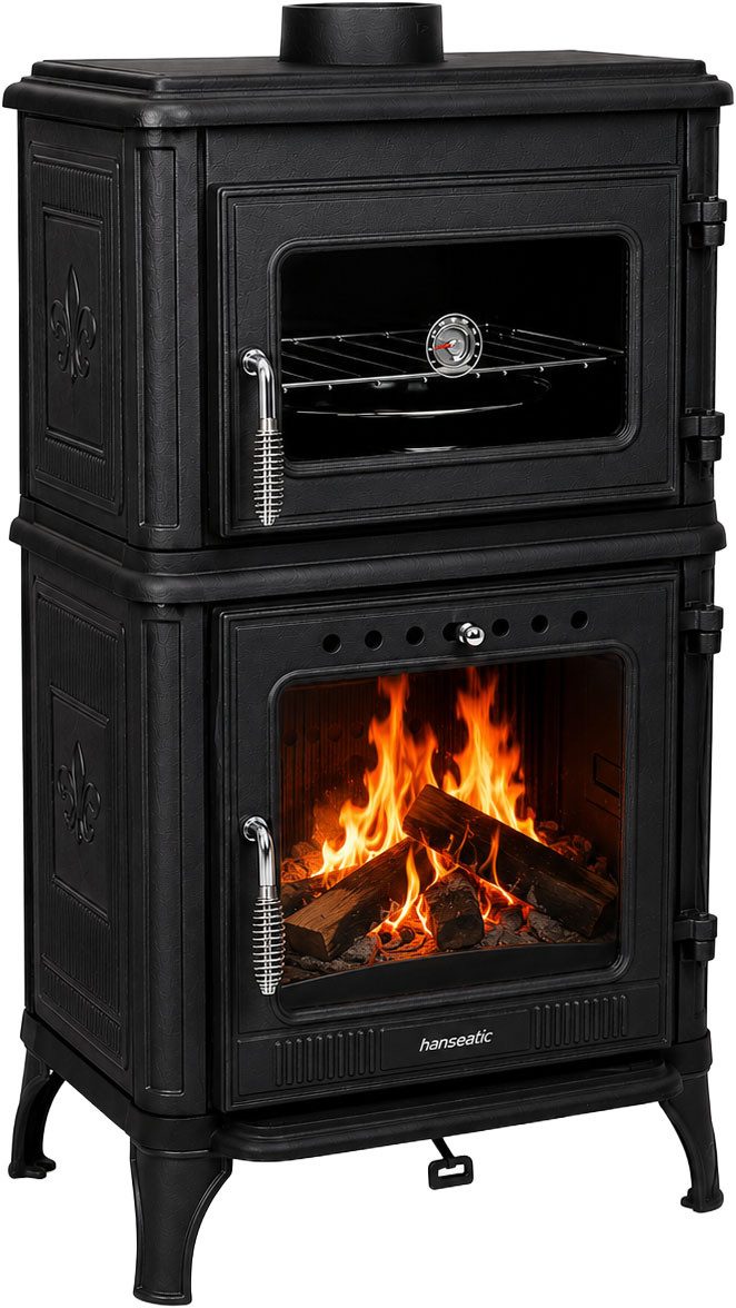 Hanseatic Kaminofen Castor 81, 7,1 kW, Zeitbrand, Großer Feuerraum