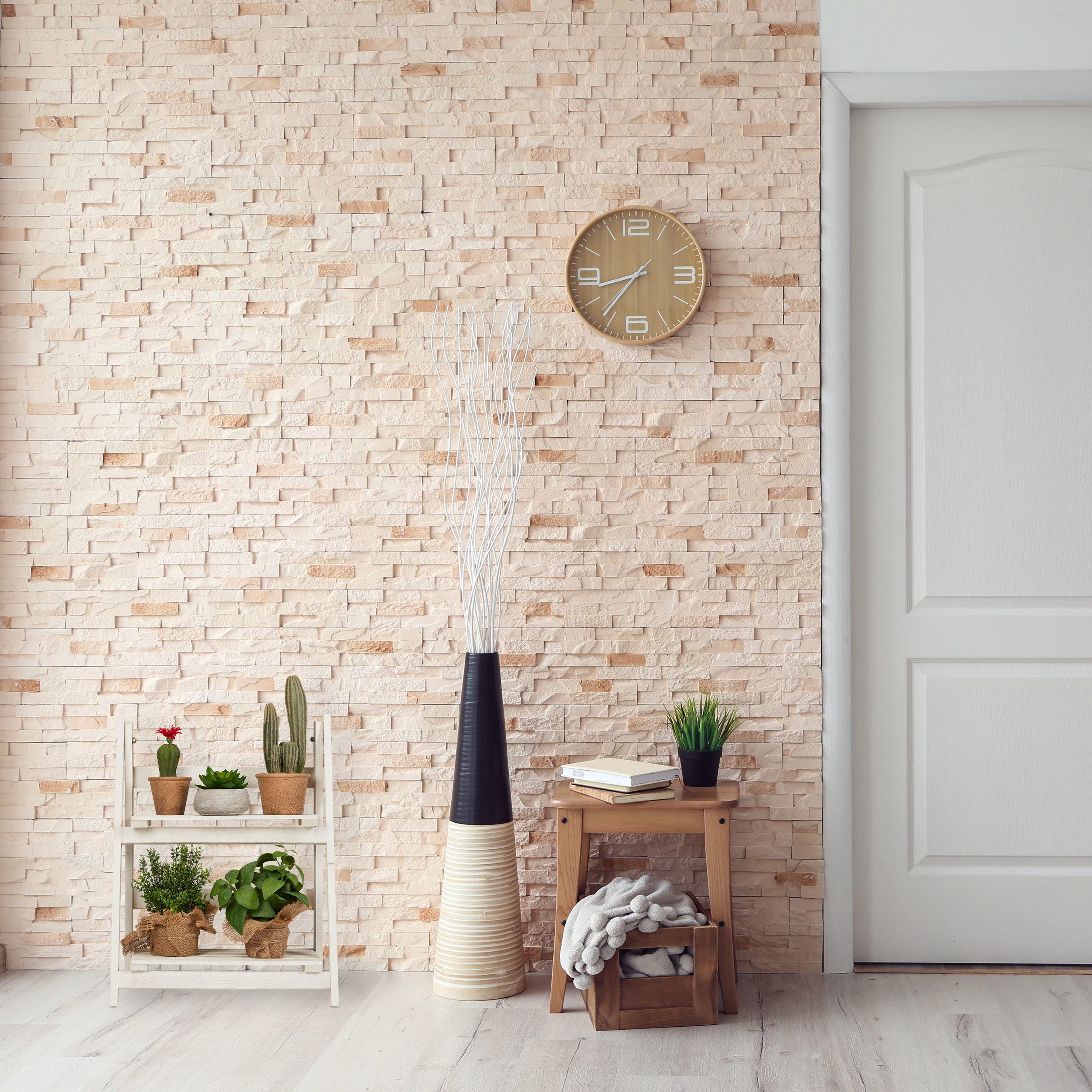 relaxdays Blumenständer Weiße Blumentreppe aus Holz, günstig online kaufen